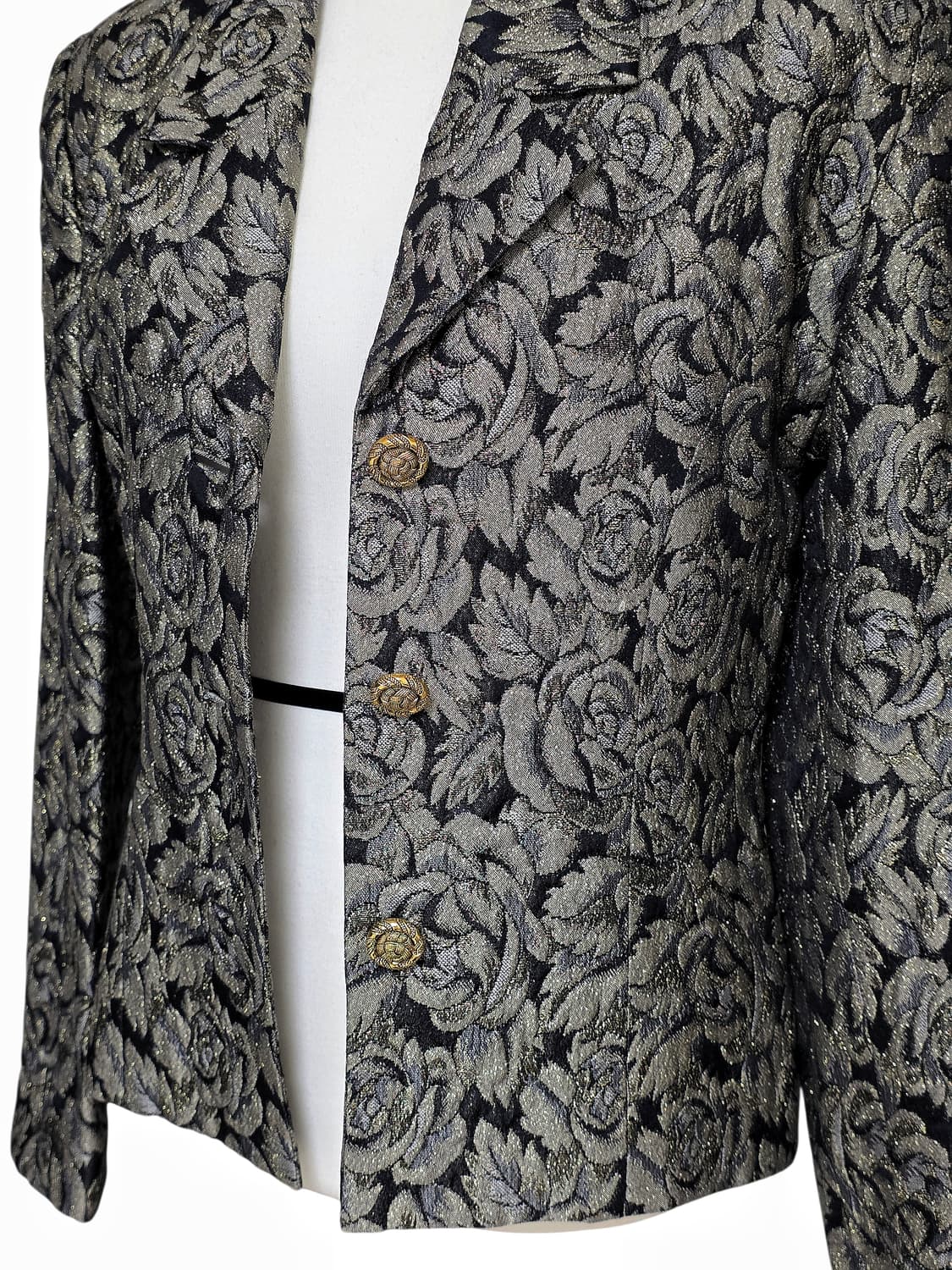 해외 빈티지) 꽃무늬 골드 펄 자켓 상품이미지4