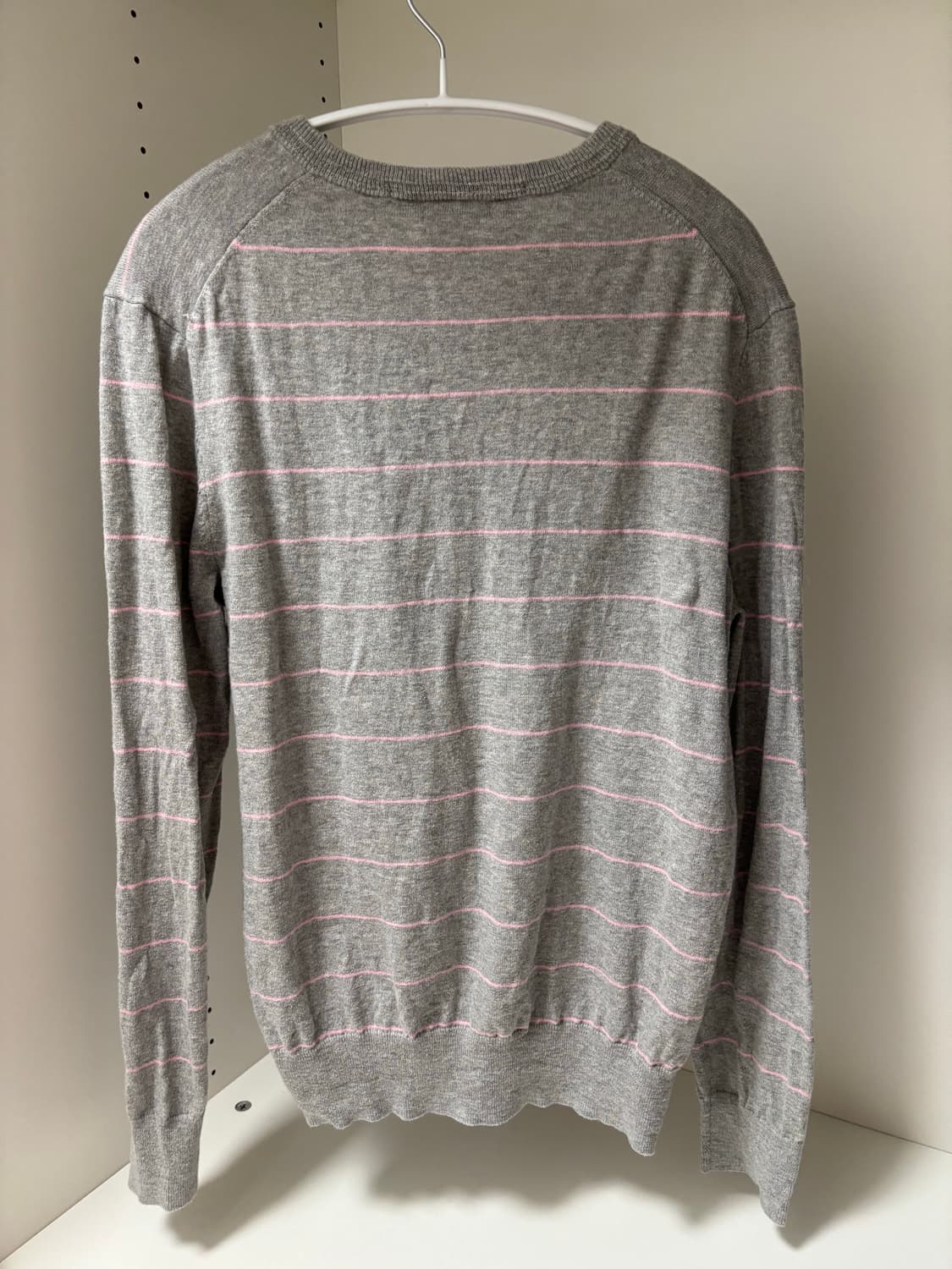 gap 갭 핑크 그레이 스트라이프 브이넥 니트 M 회핑 갸루 페어리 상품이미지2