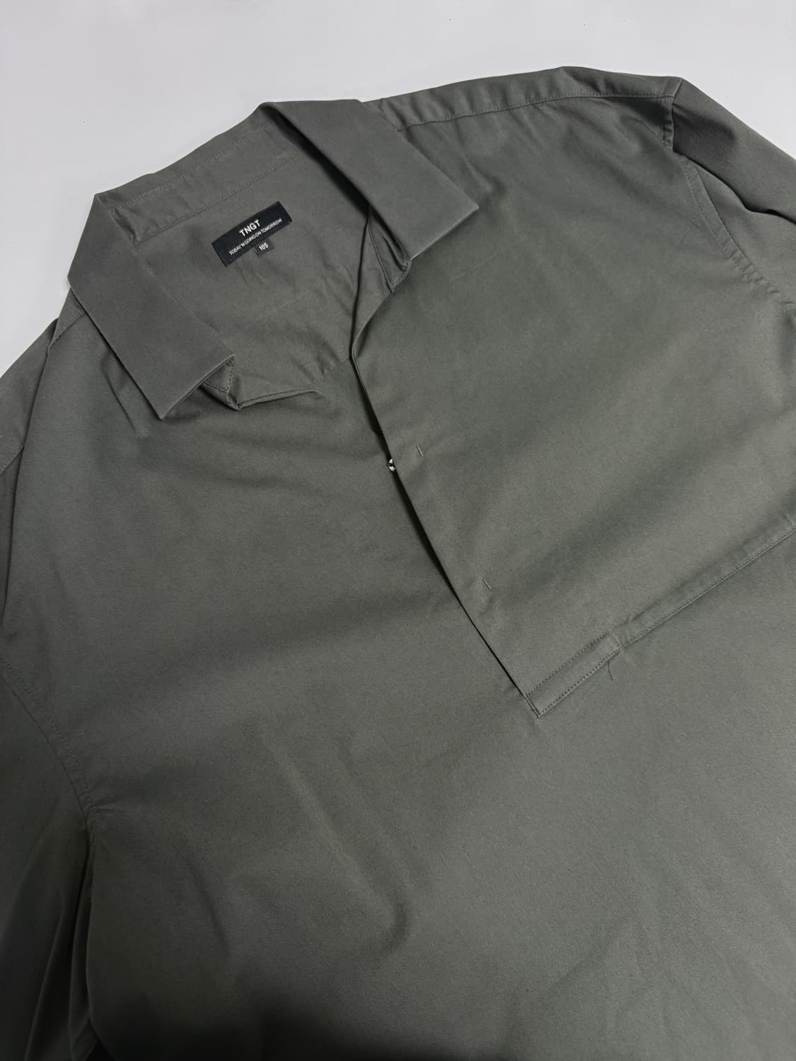 TNGT 남성 반버튼 튜닉셔츠 (올리브그린/105) 상품이미지6