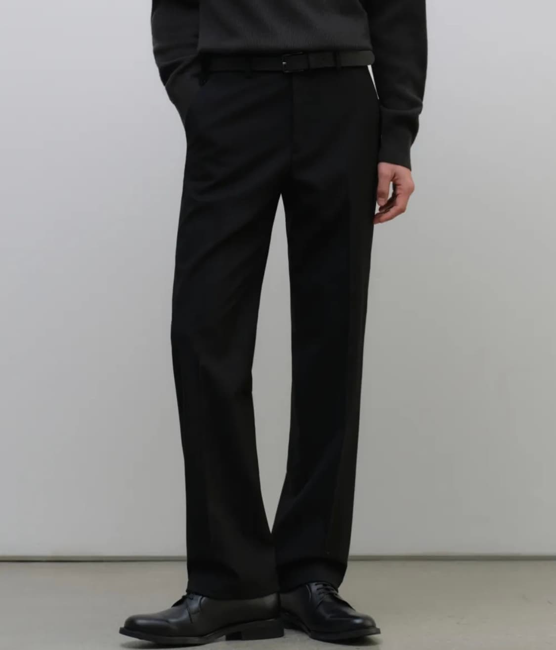 (28) 무탠다드 휩코드 밴딩 슬랙스 블랙 상품이미지1