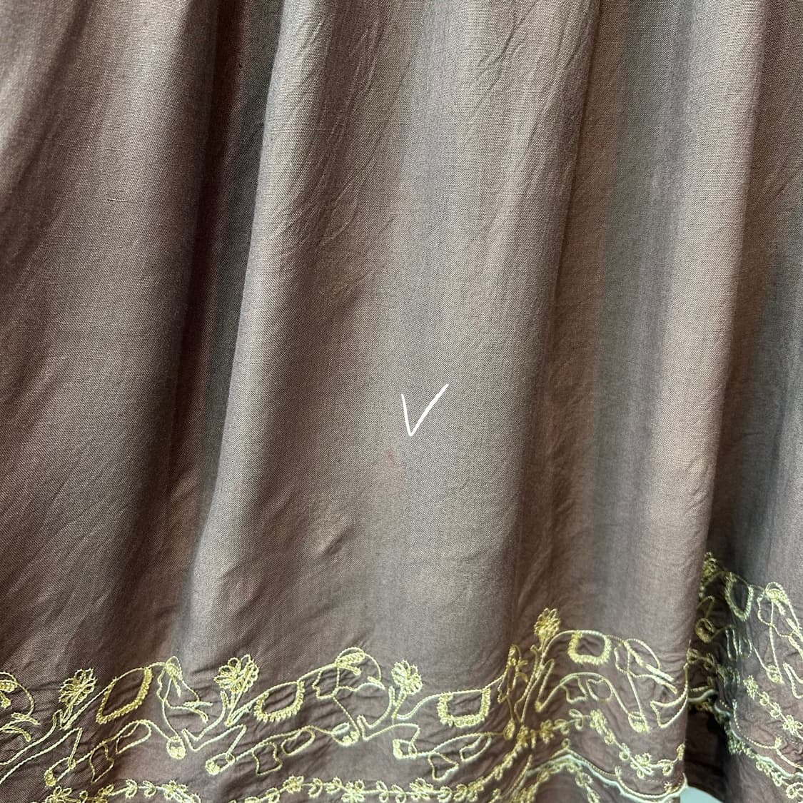 브라운 히피자수 롱 스커트 상품이미지5