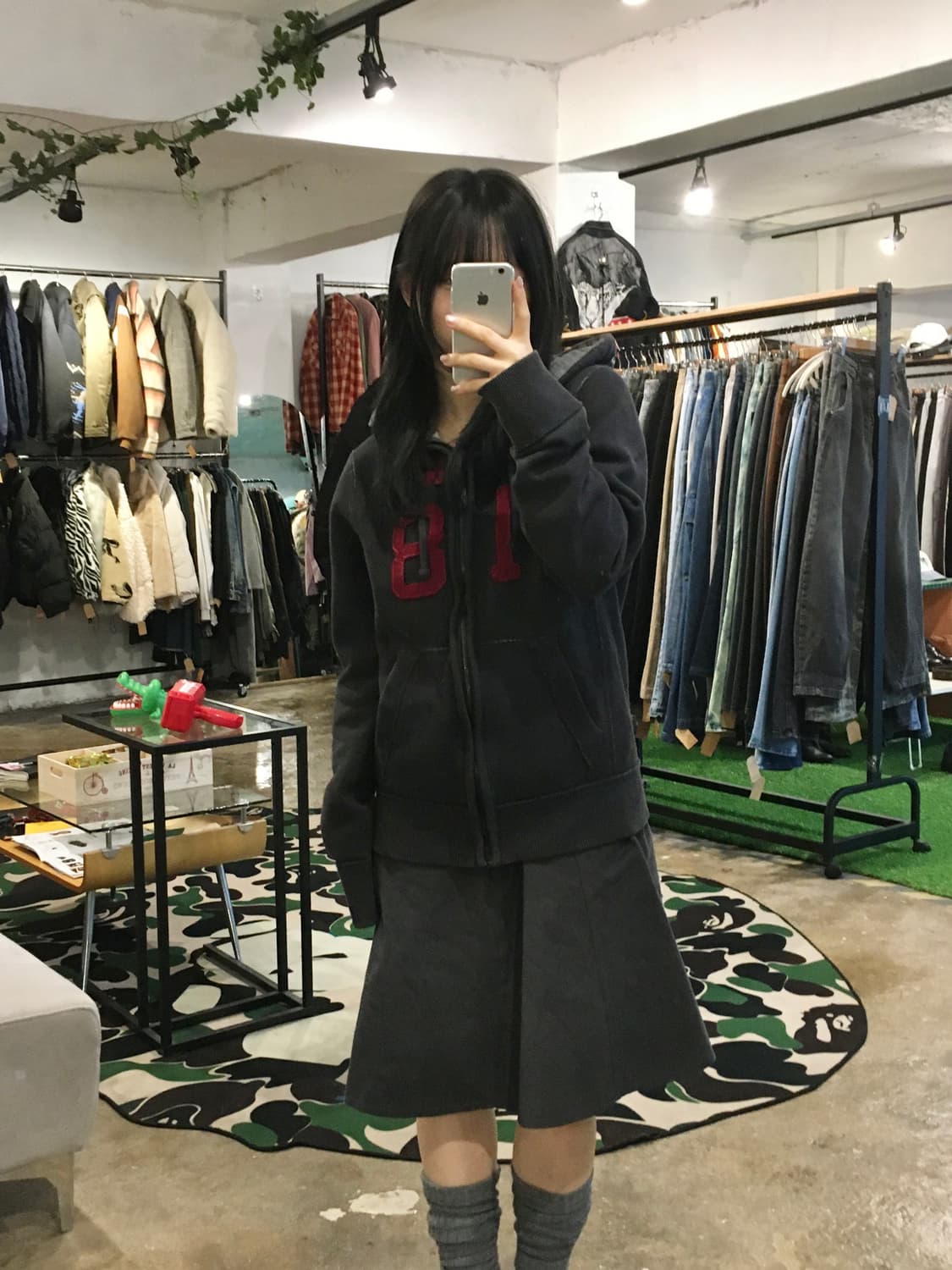 아베크롬비 기모 후드집업 차콜 상품이미지3