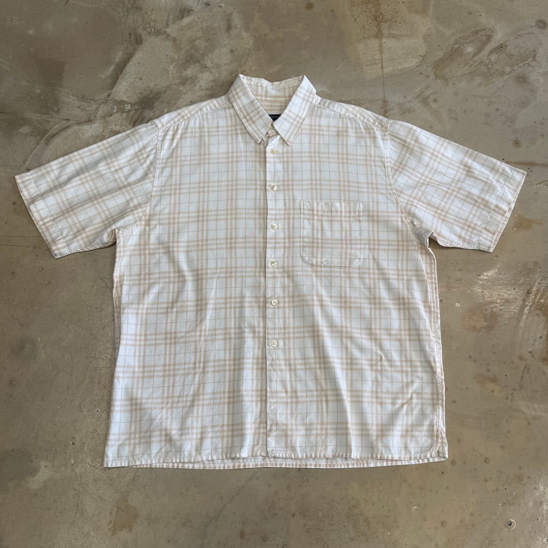L 버버리 화이트 체크 반팔 셔츠 상품이미지2