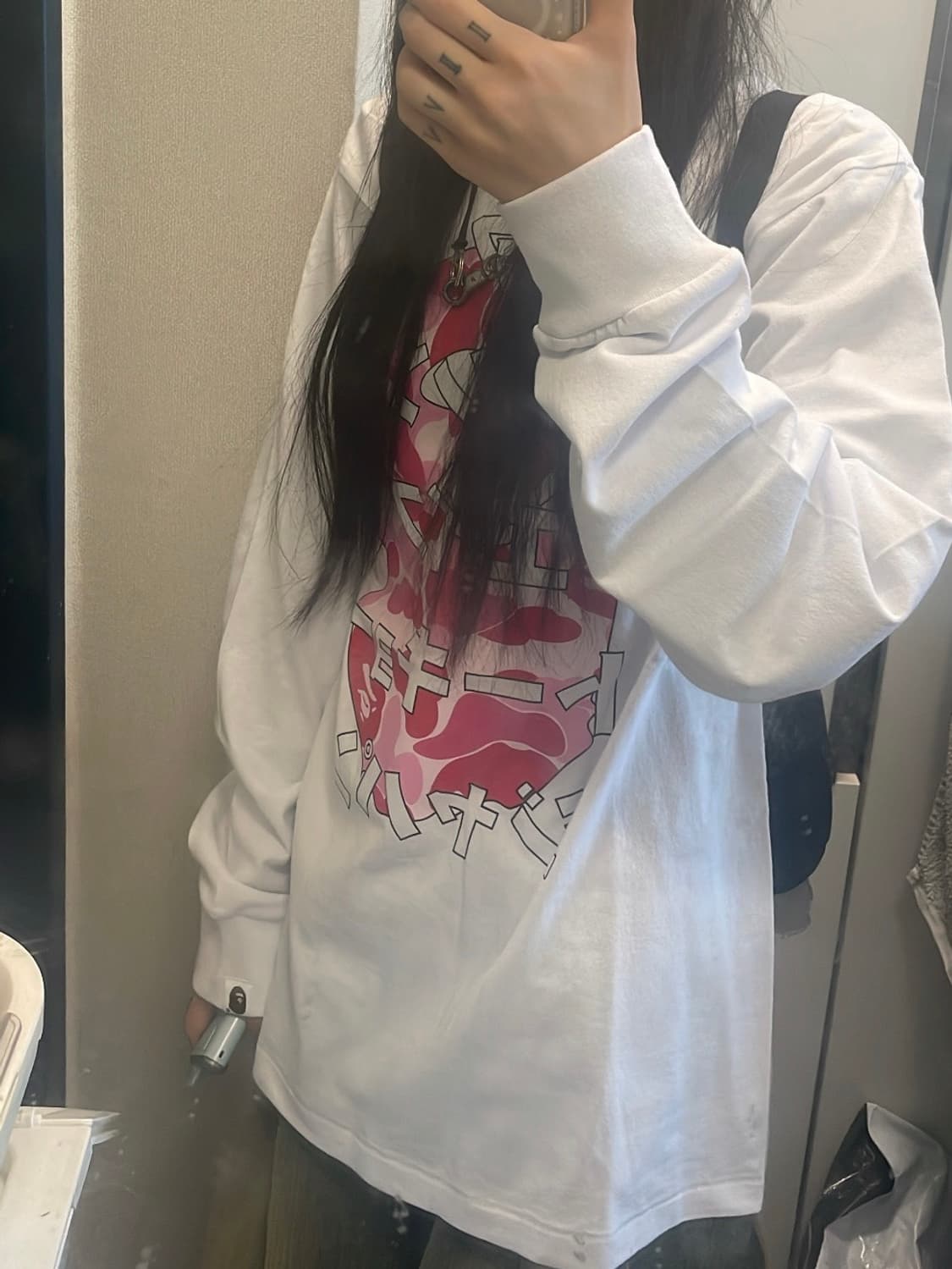 베이프 Bape 후쿠오카 핑크 롱슬리브 M 상품이미지1