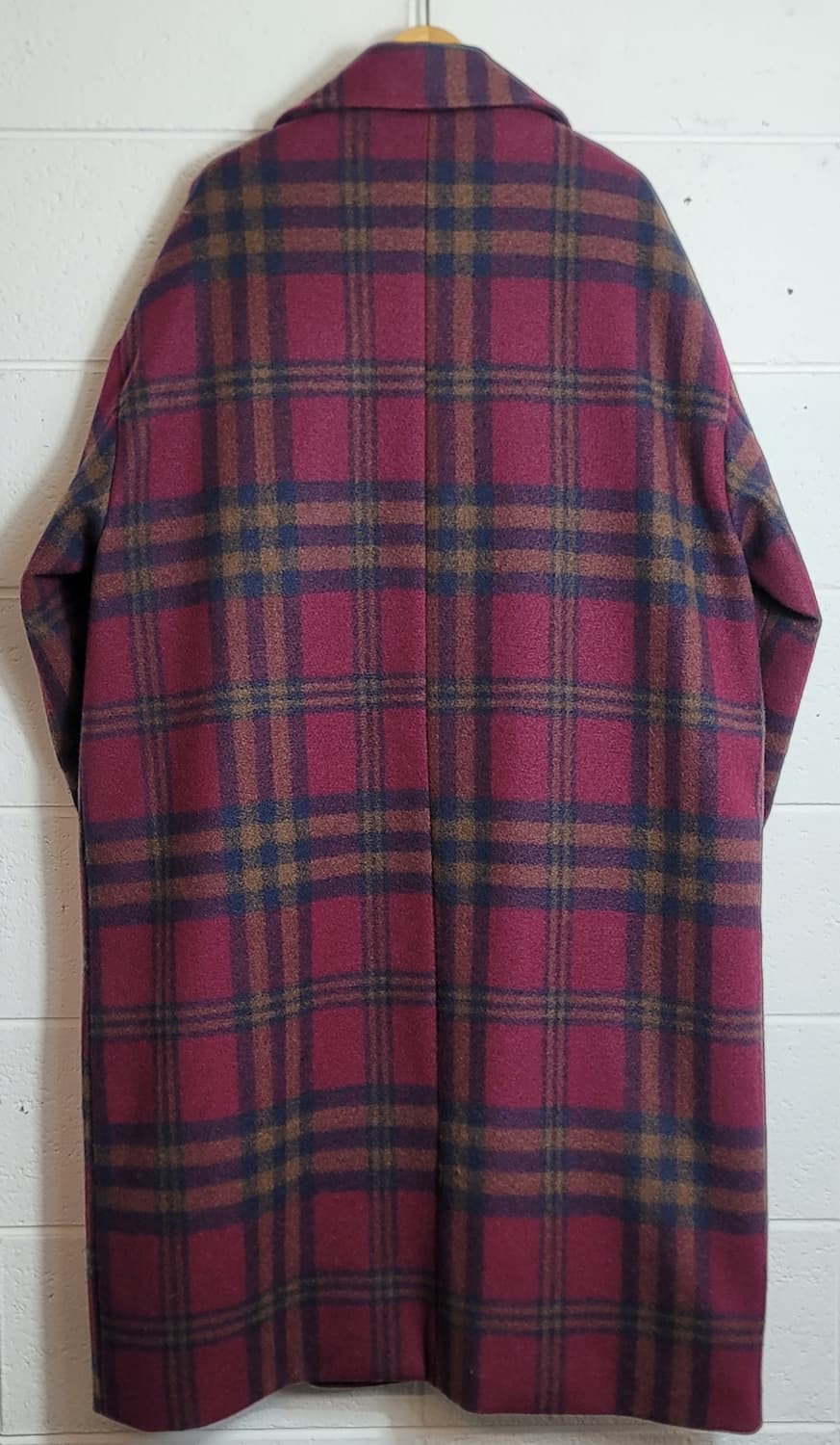 어텐션(Attention) 체크패턴 롱코트 판매 상품이미지2