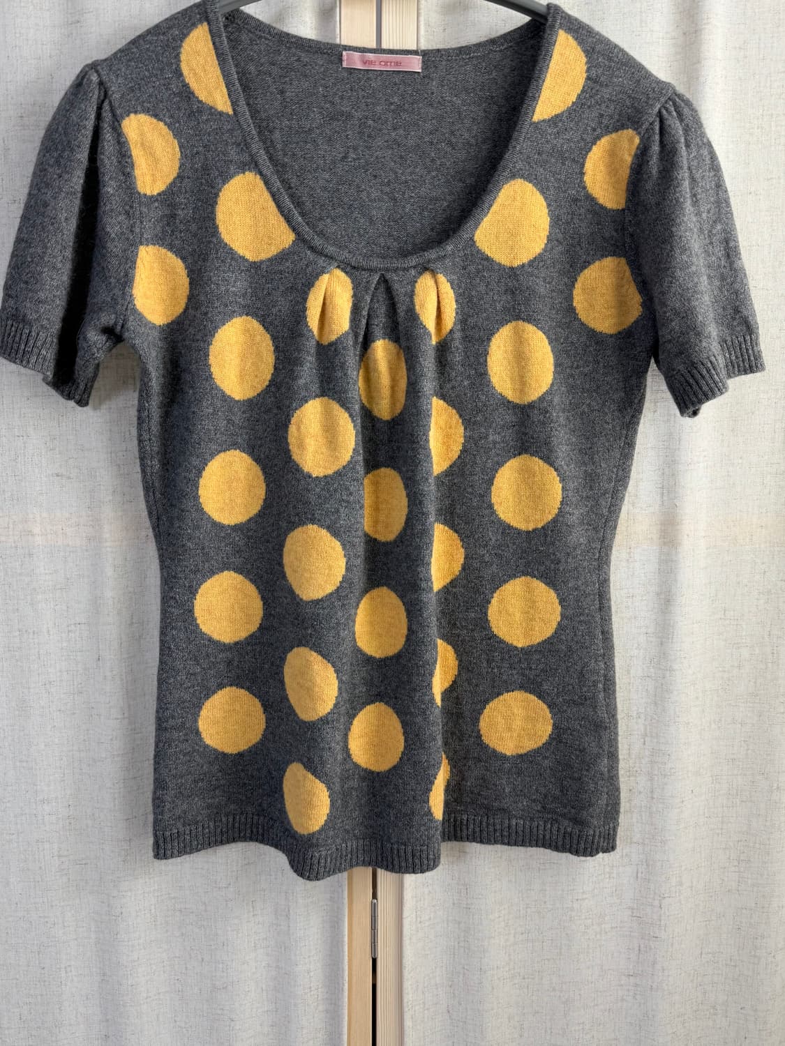 Vie orne 도트 니트 반팔 탑 상품이미지4