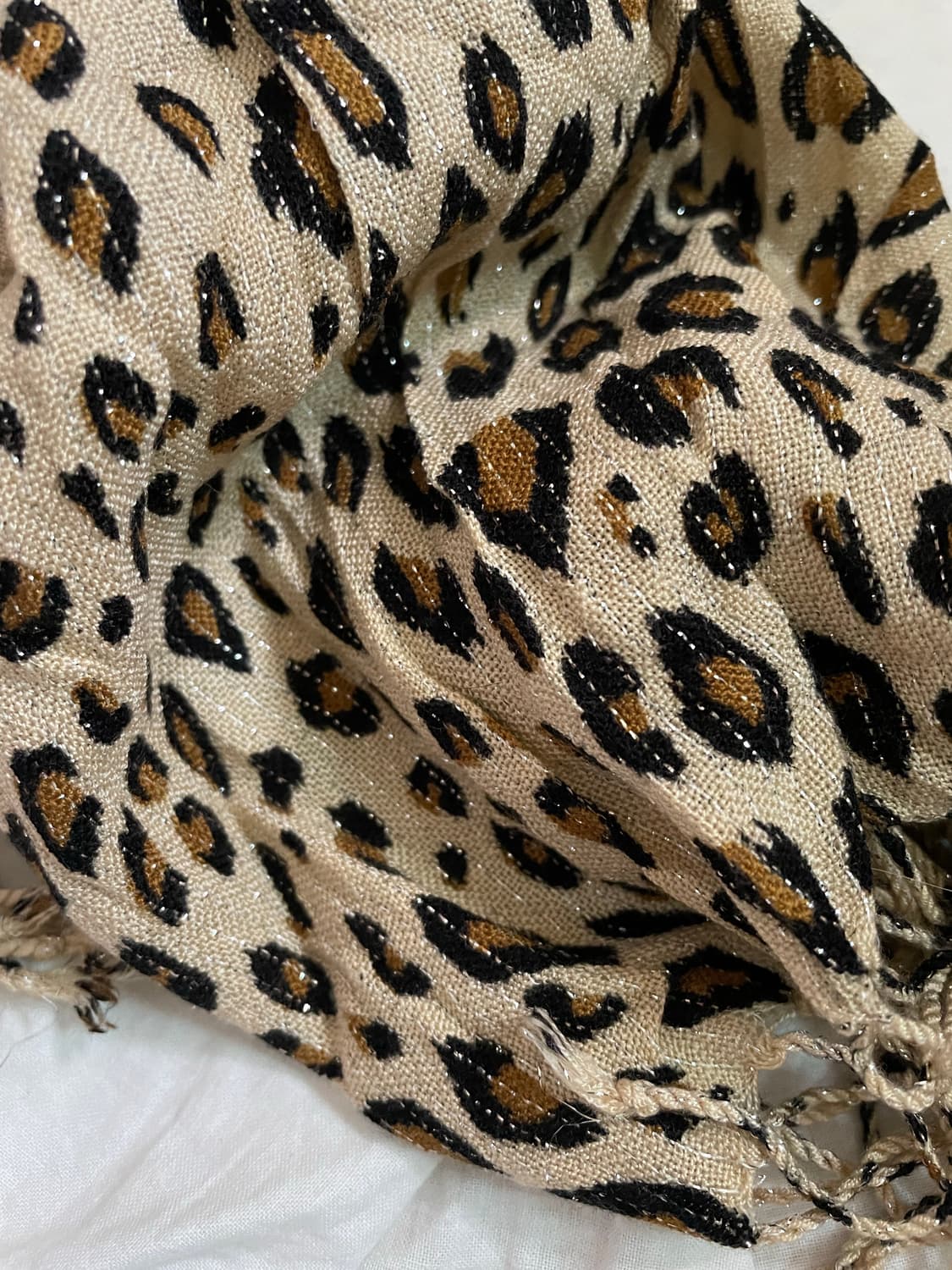y2k 레오파드 글리터 머플러 상품이미지3