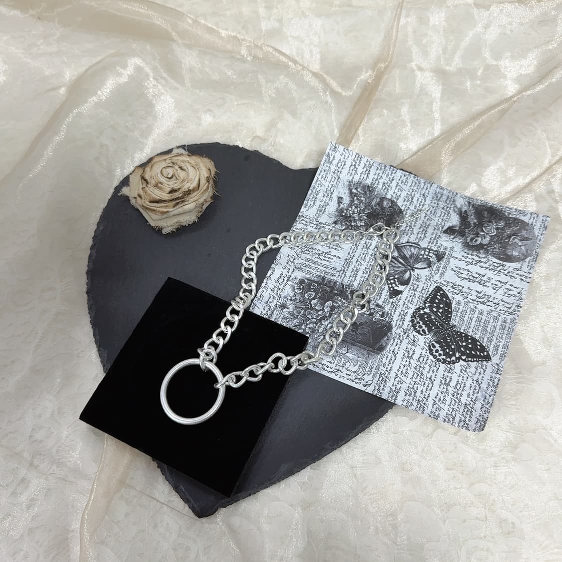 빈티지 마테 실버톤  링 쿠바체인 목걸이 상품이미지2