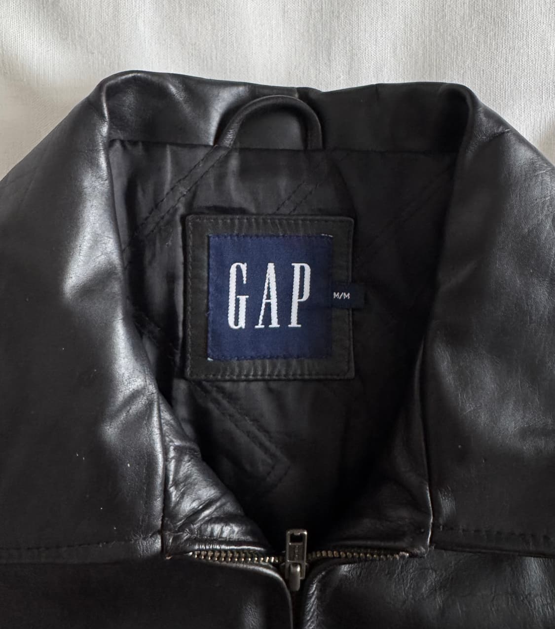 [M] 올드갭 싱글 집업 레더 자켓 상품이미지3
