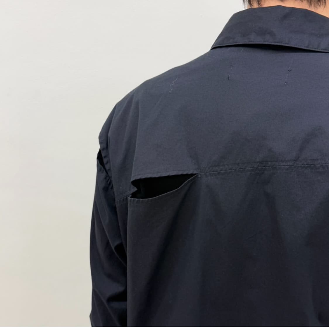 설밤 비대칭 컷 오프 셔츠 상품이미지4