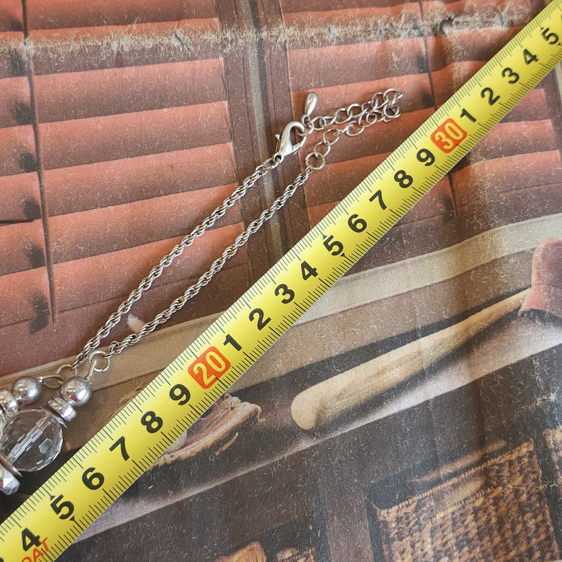 90s 프랑스 빈티지 에스닉 피치 원석 하트참 레이어드 목걸이 상품이미지5