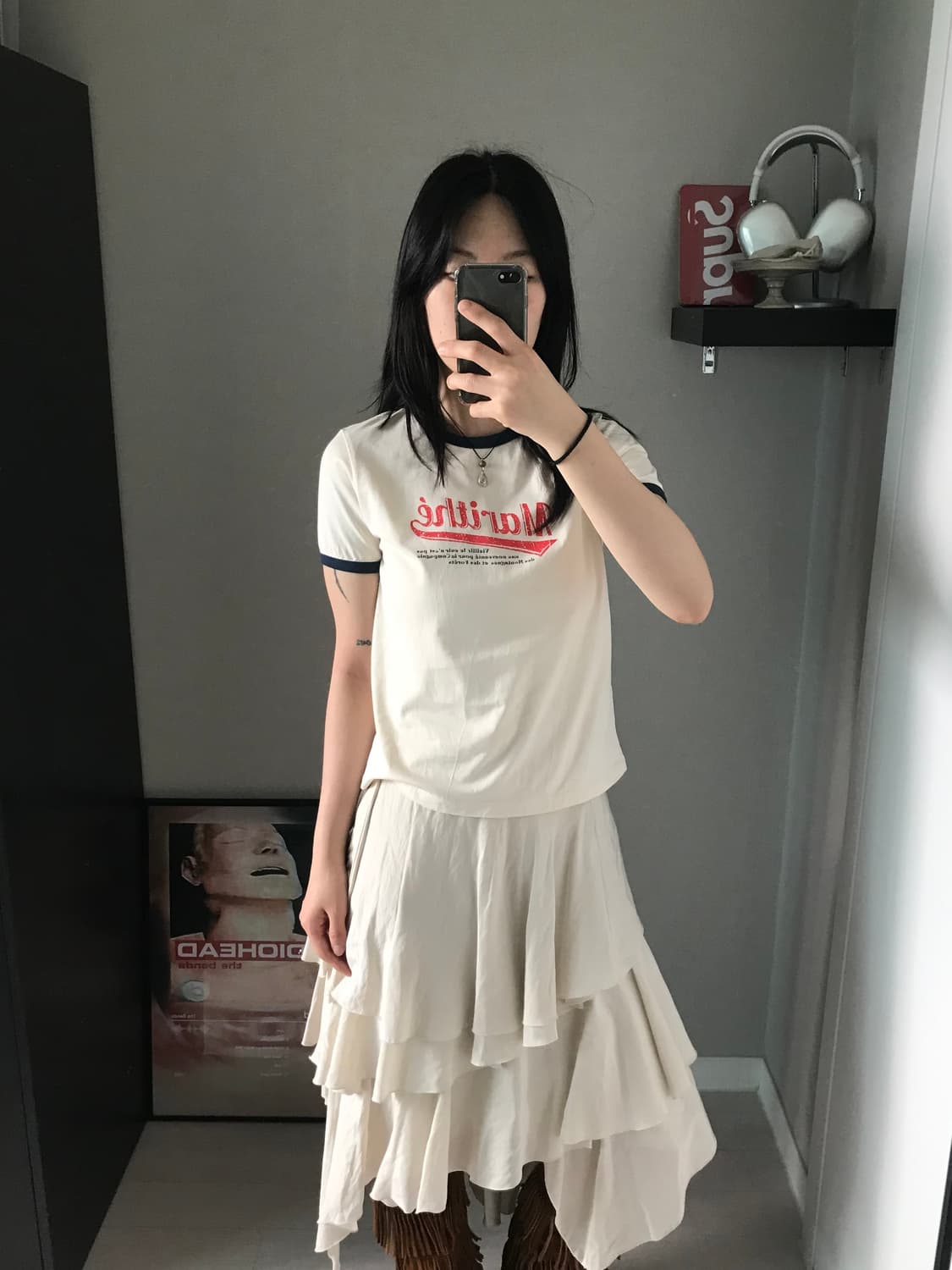 마리떼 프랑소와 저버 중앙 프린팅 베이지 링거티 상품이미지2