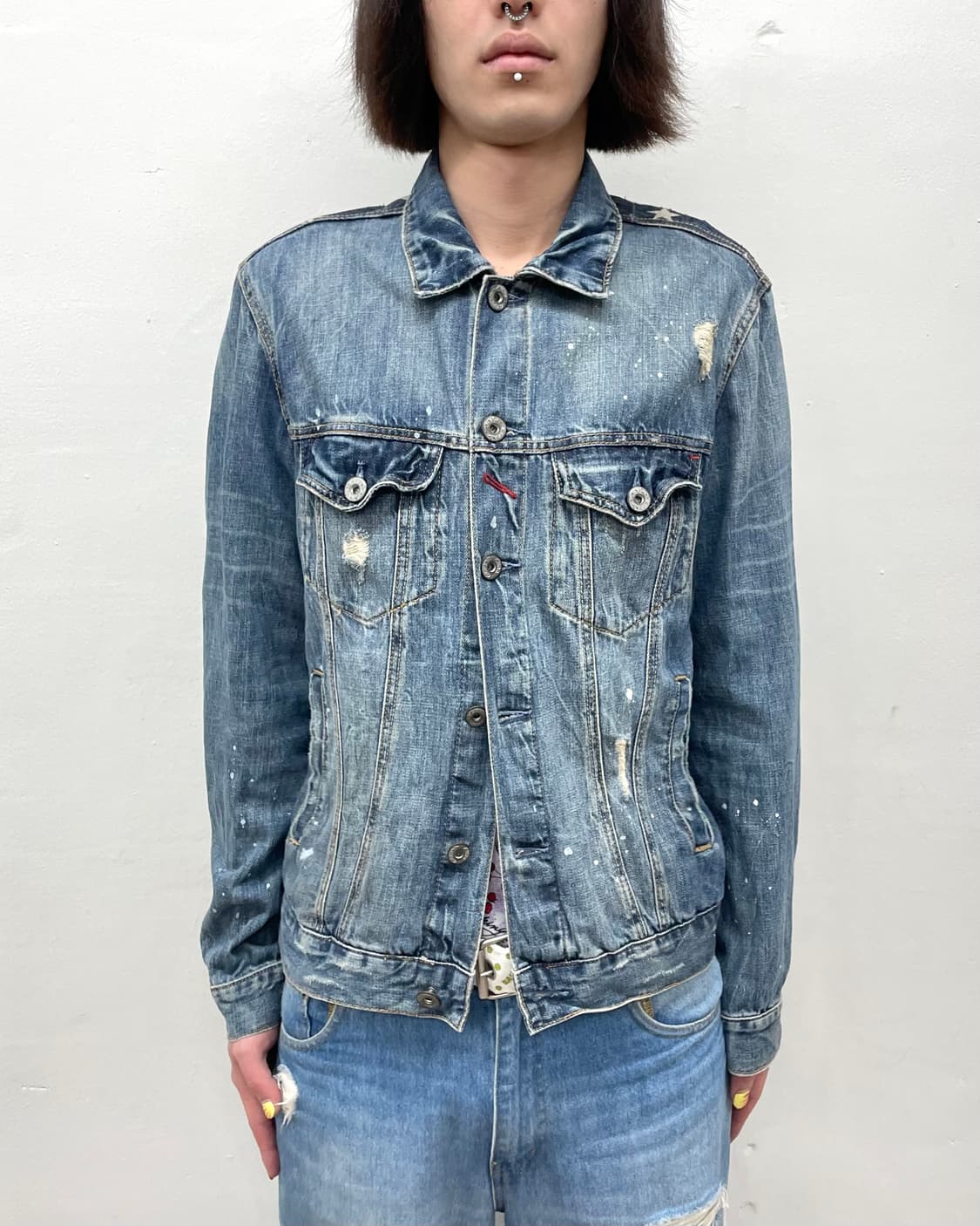American flag washing denim jacket 상품이미지2
