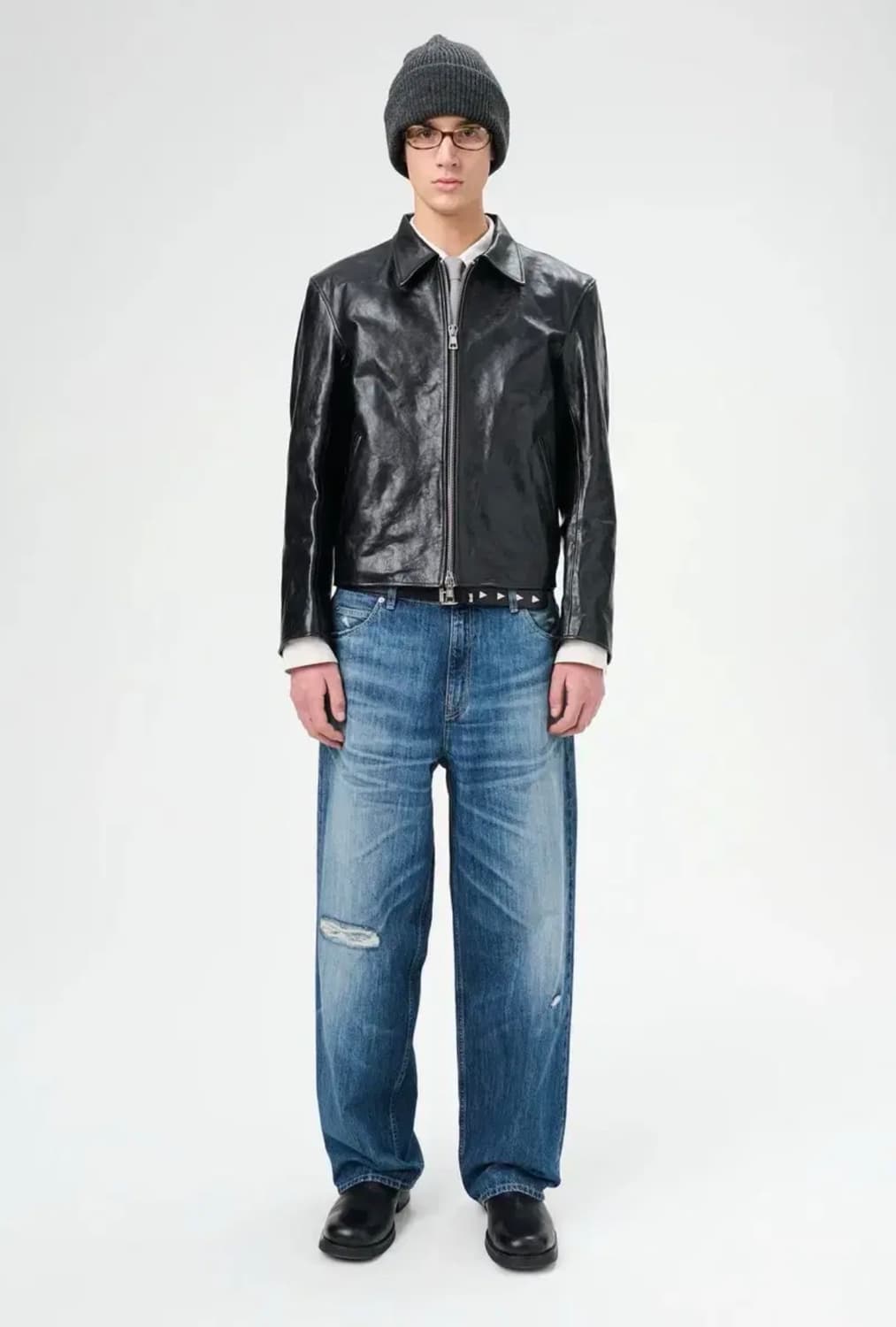 [48] 아워레가시 미니 레더 가죽 자켓 블랙 상품이미지8