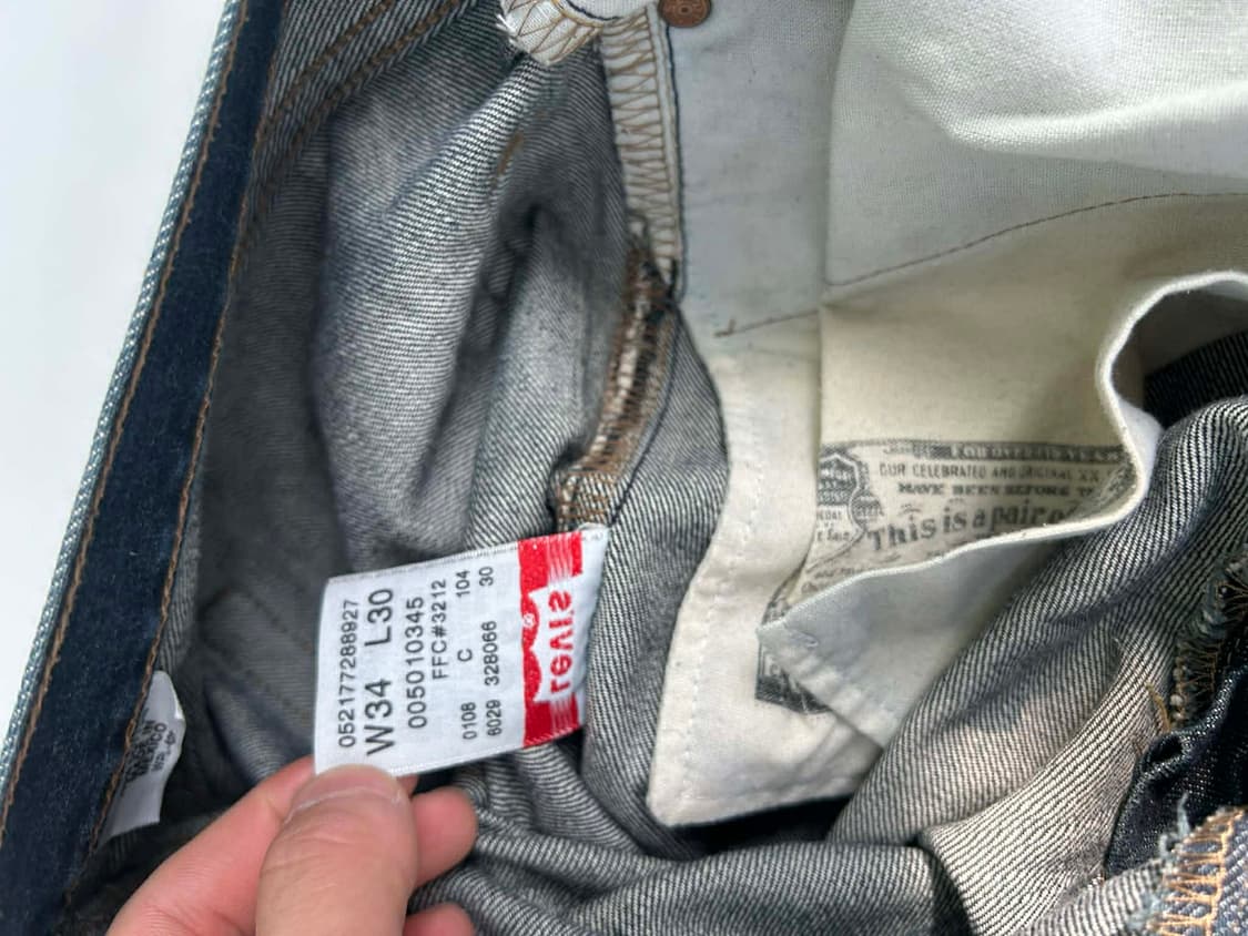 [34/30] 리바이스 501 워싱 스트레이트 데님 진 팬츠 상품이미지5