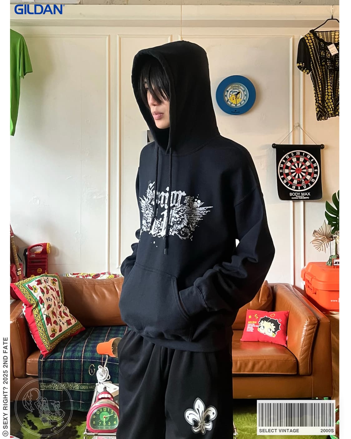2000s GILDAN Gothic Printed Sweat Hood 상품이미지1