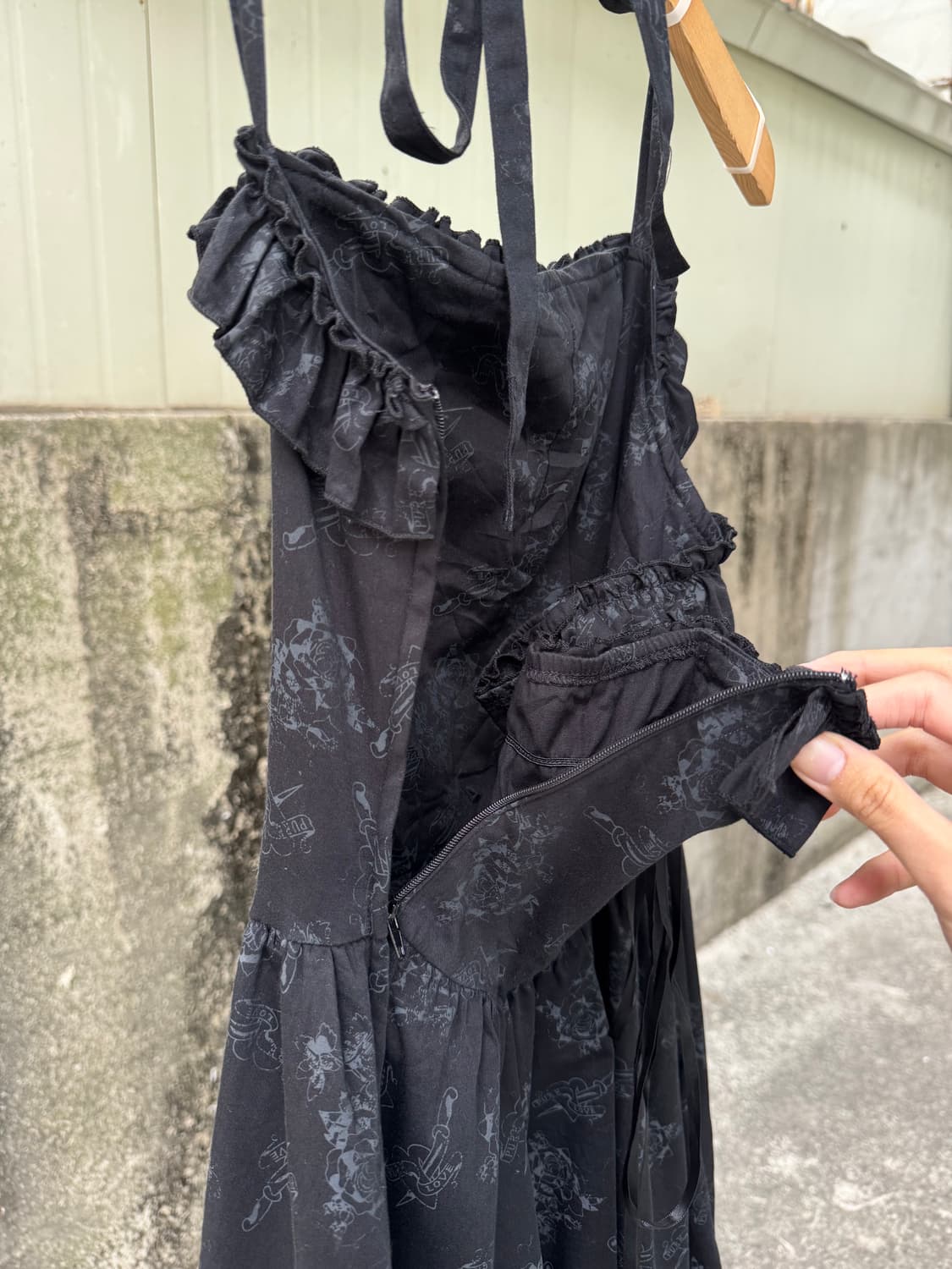 바디라인 홀터넥 프릴 원피스 펑크 고스 갸루 로리타 y2k  상품이미지8