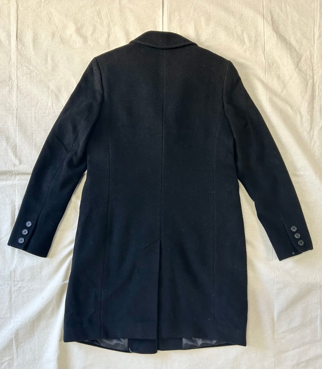 블랙 싱글 울 코트  상품이미지7