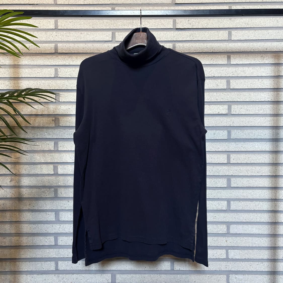 폴로 랄프로렌 하이넥 폴라 코튼 니트 포니자수 디테일 네이비 상품이미지2