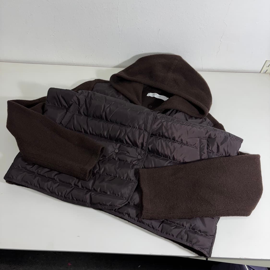 77 우먼M-L SOWOOL 소울 브라운 후드 니트패딩 상품이미지2