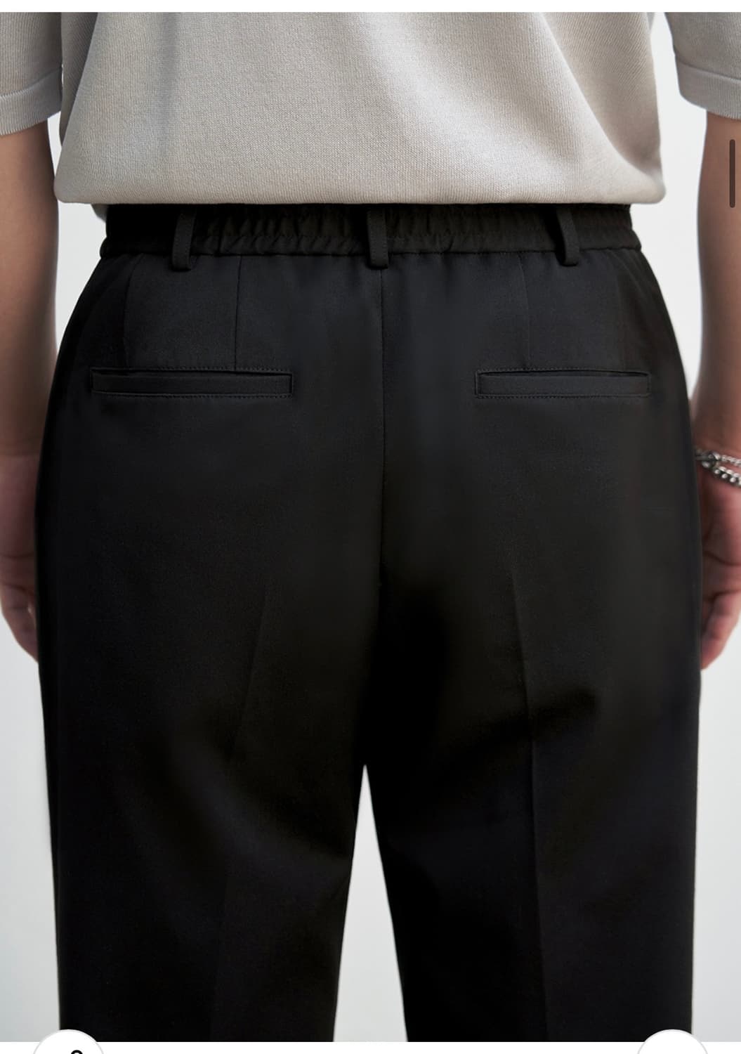(L) [서강준 PICK] 드로우핏 밴딩 테이퍼드 슬랙스 [BLACK] 상품이미지6