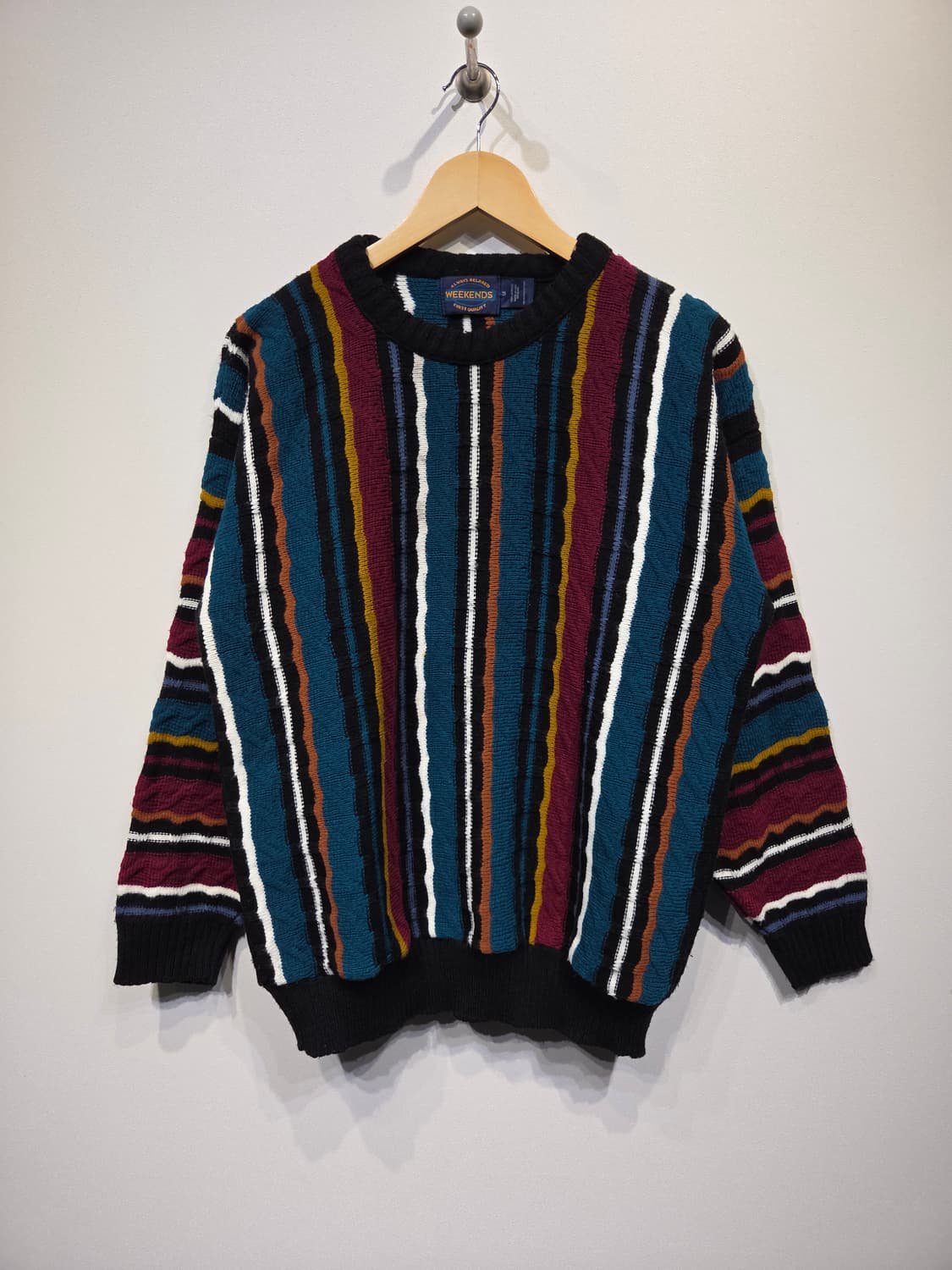 WEEKENDS USA 빈티지 멀티 스트라이프 3D 니트 상품이미지2