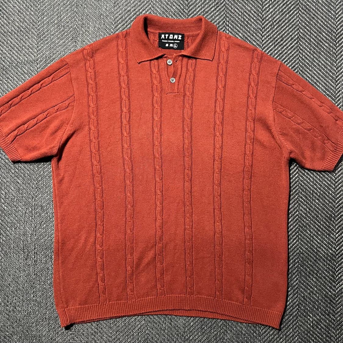 [100-105] XTONZ 엑스톤즈 카라 니트 반팔티 상품이미지2