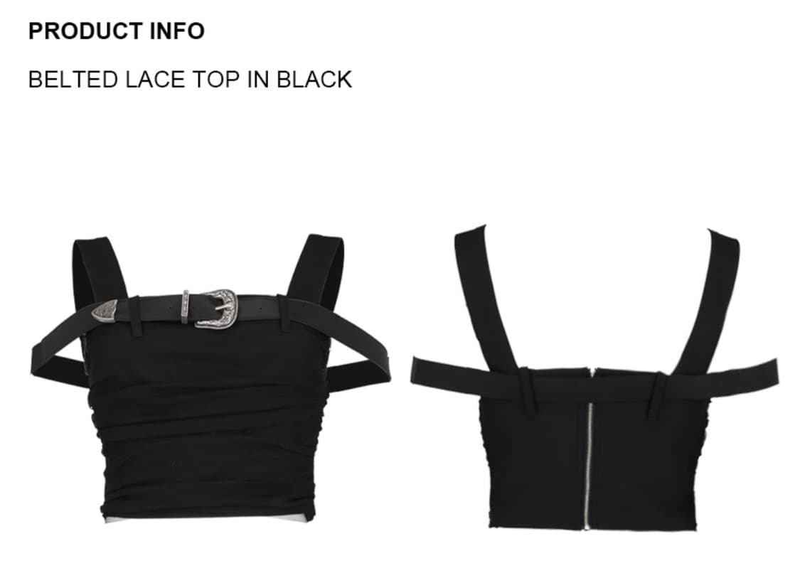 일리오 블랙 벨트 레이어드탑 민소매 2 상품이미지2