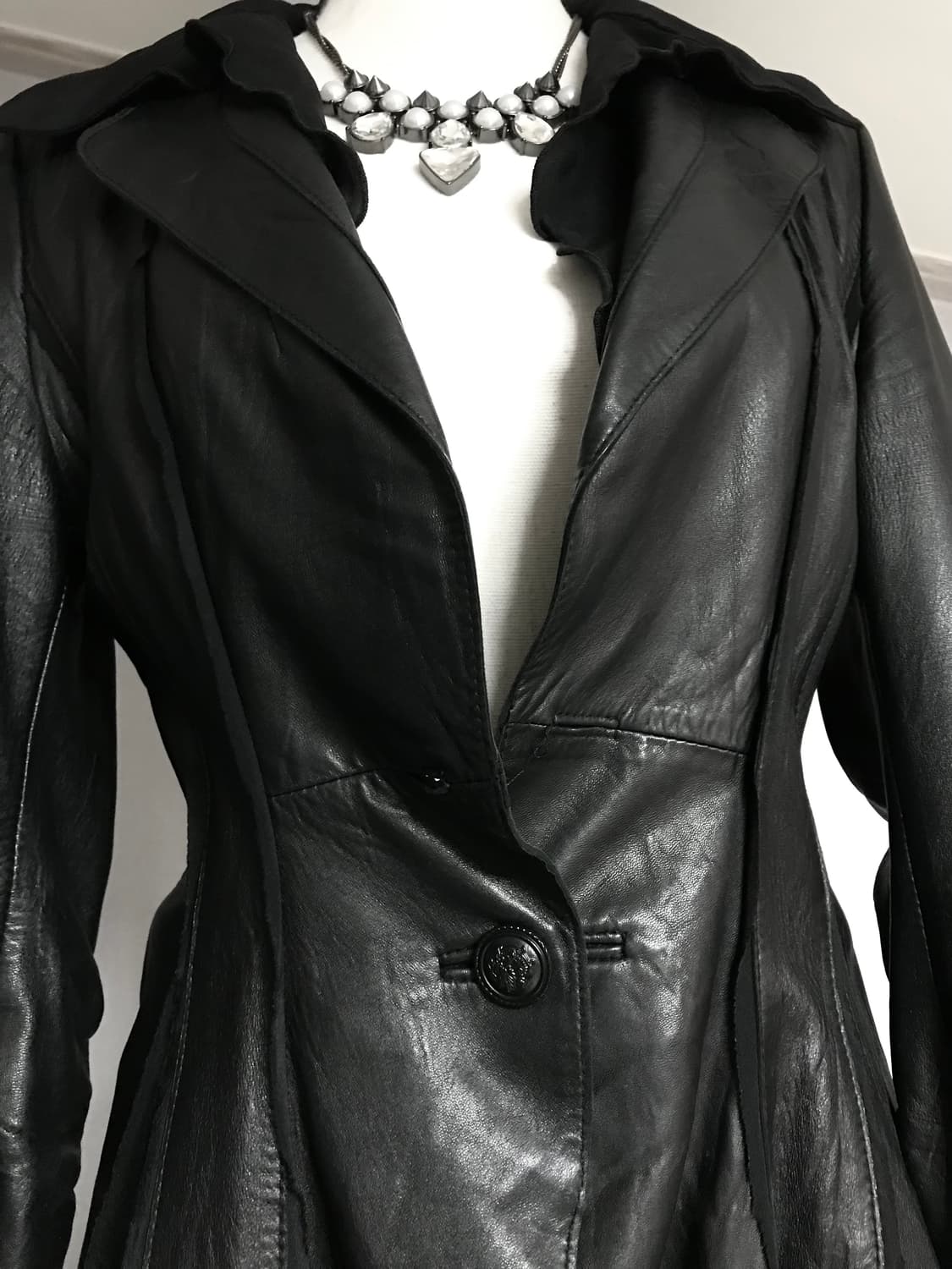BLACK DRAPE LEATHER JACKET 상품이미지6