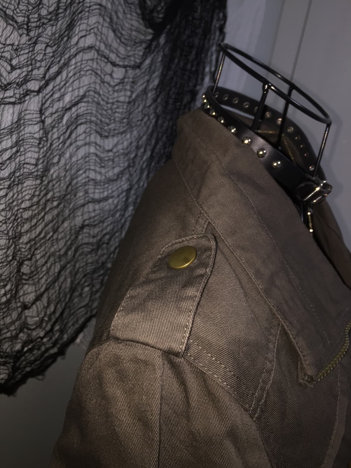 grunge y2k gold button brown jacket 상품이미지4