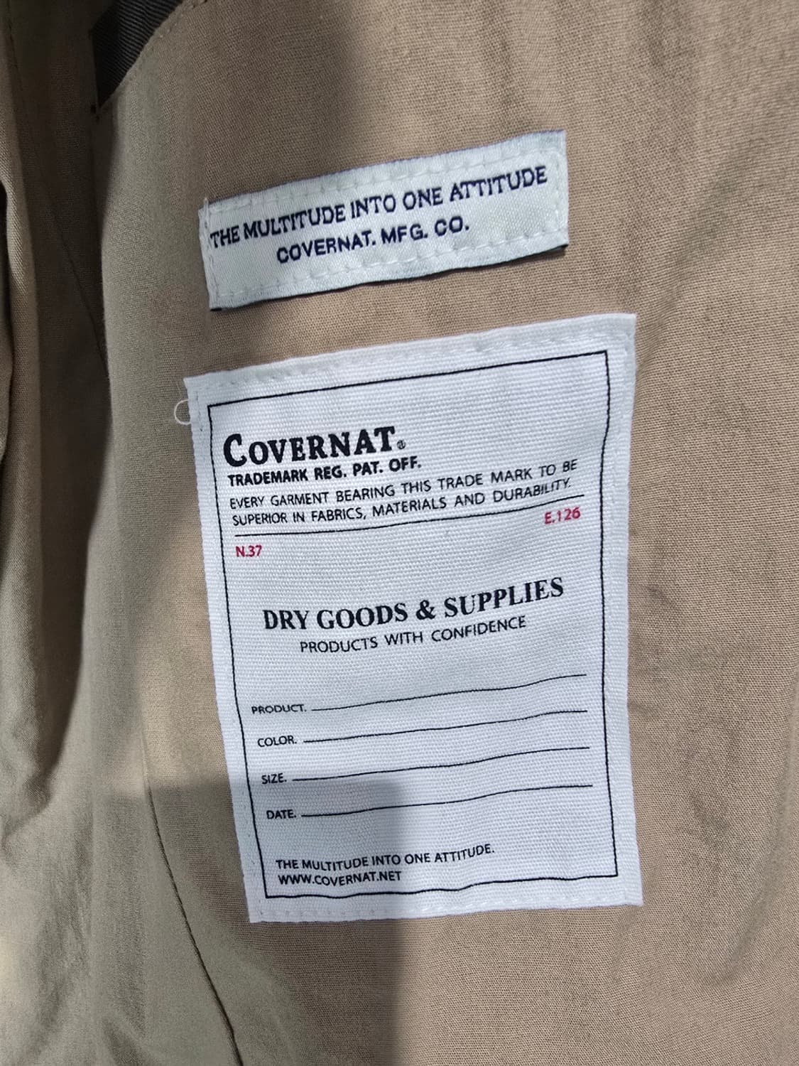 커버낫 트렌치 남성 자켓  상품이미지4