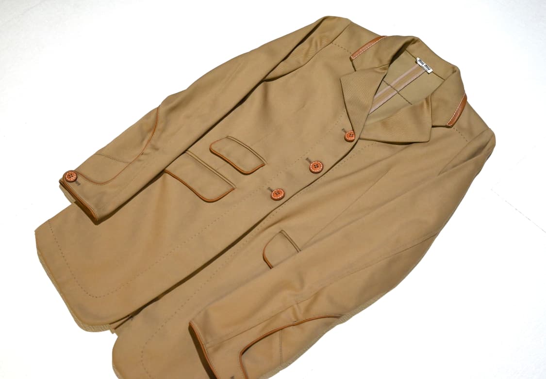 miumiu 2000s archive leather piping coat 상품이미지1