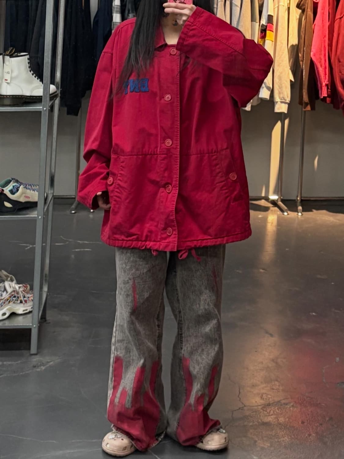 베네통 스펠아웃 레드 자켓 A3433 상품이미지1