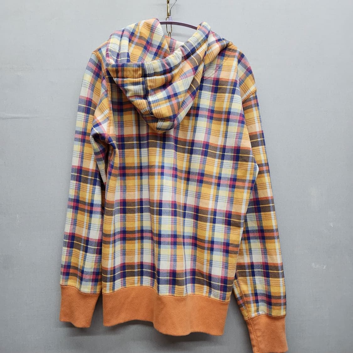 유니클로 체크패턴 후드집업 M 상품이미지3