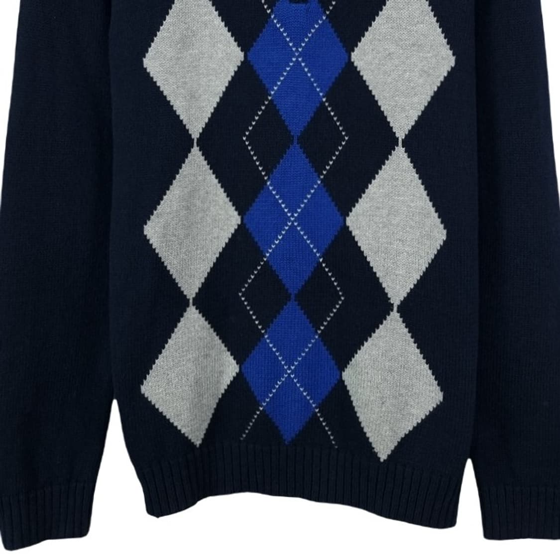 [타미힐피거] 로고 자수 아가일 체크 하프집업 반집업 니트 M19802 상품이미지5