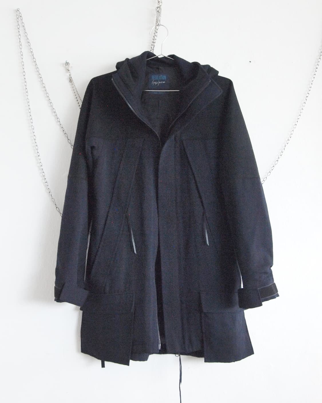 요지야마모토 후드 하이넥 울 코트 상품이미지6