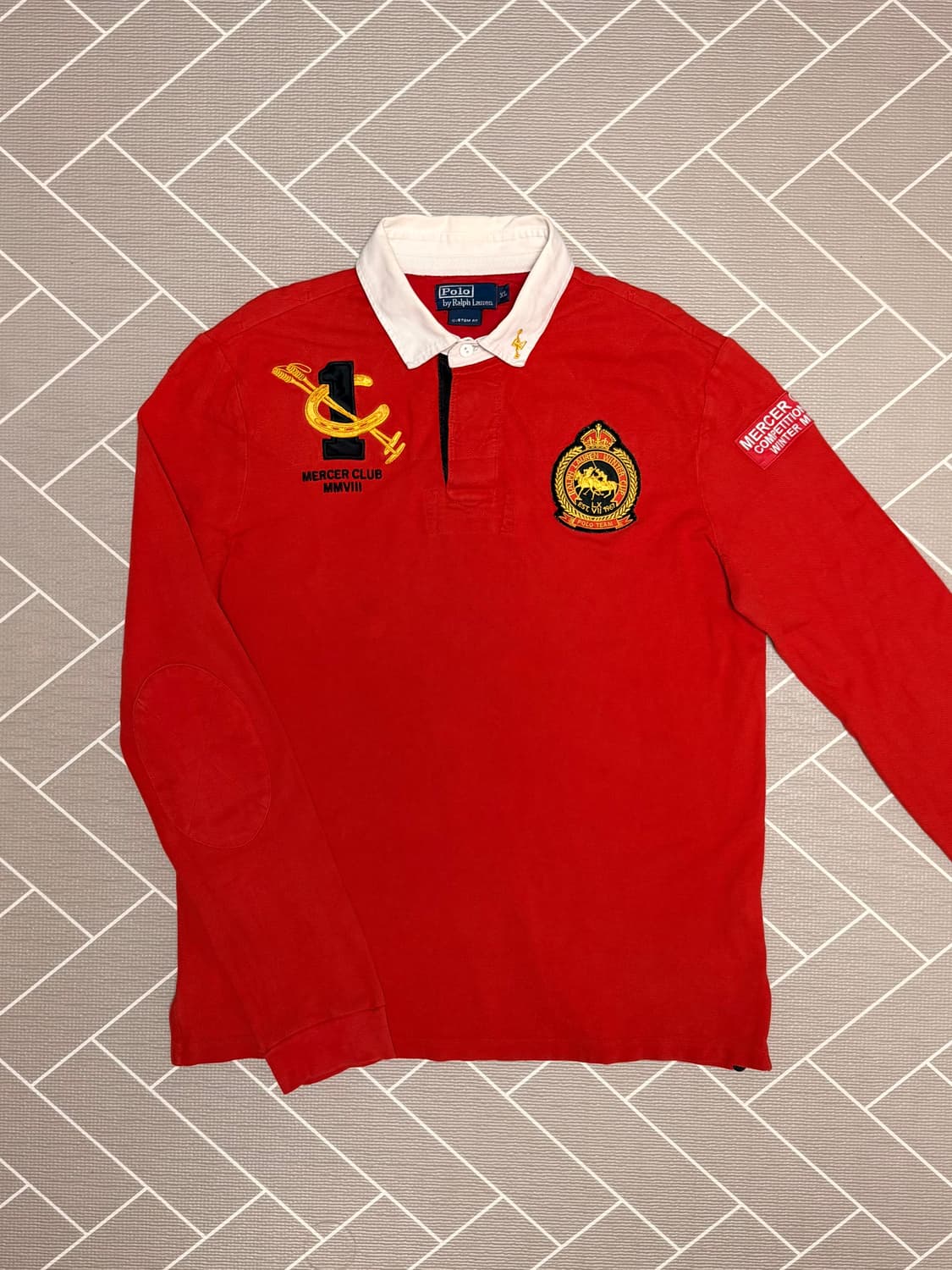 폴로 빅포니 긴팔 럭비티 메르세르클럽 추격자 레드 상품이미지2