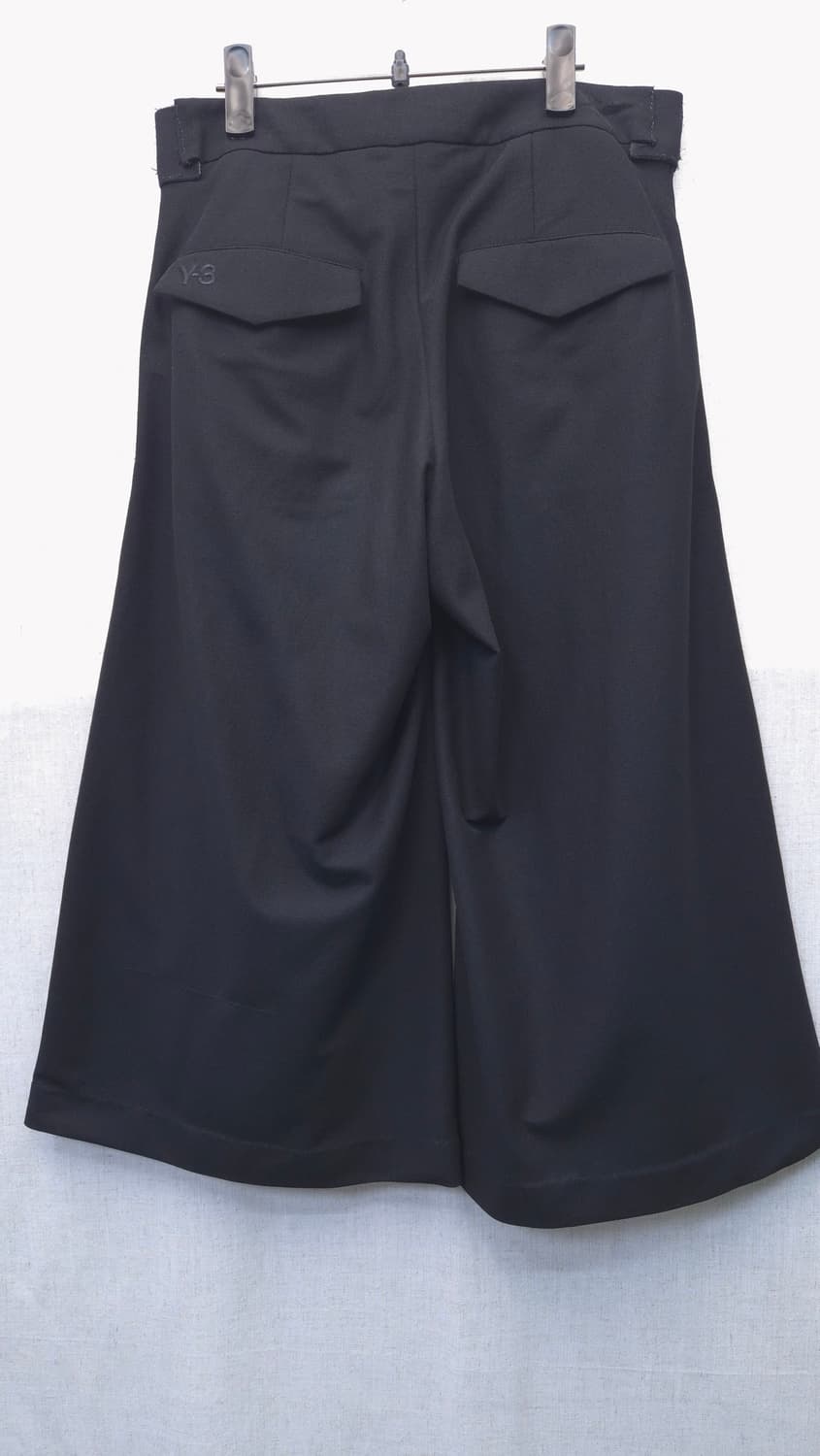 y-3 블랙 와이드 크롭 팬츠 상품이미지2