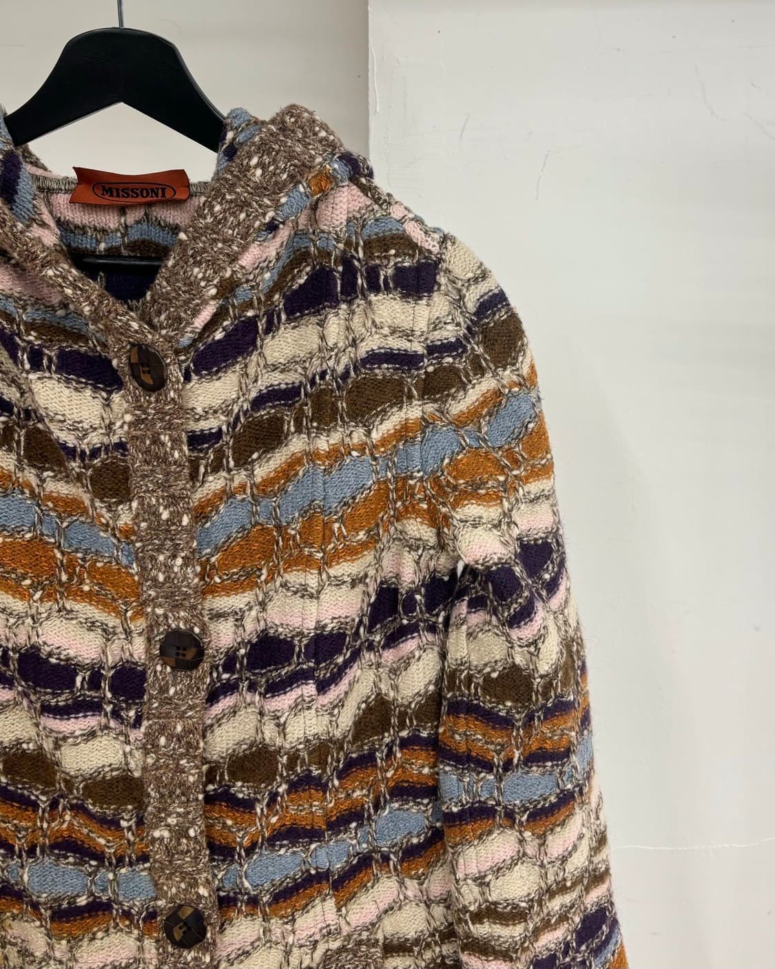 미쏘니 멀티컬러 스트라이프 울 후디 코트 상품이미지4