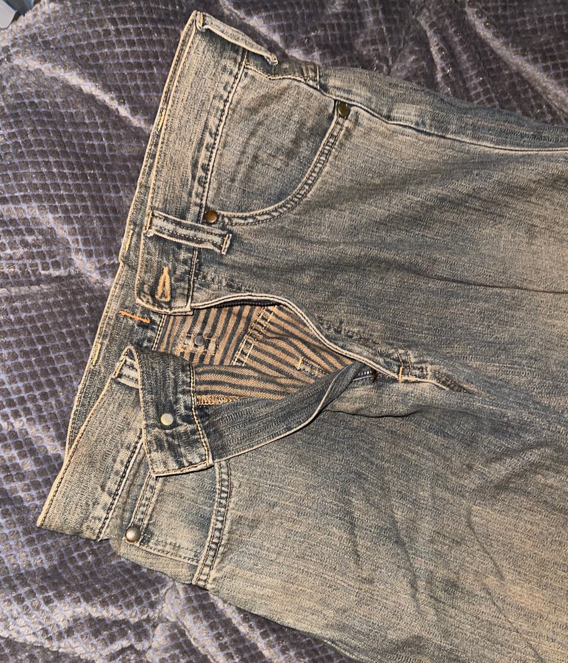 빈티지 펑크 옷핀 클립 일자핏 와이드 청바지 상품이미지3