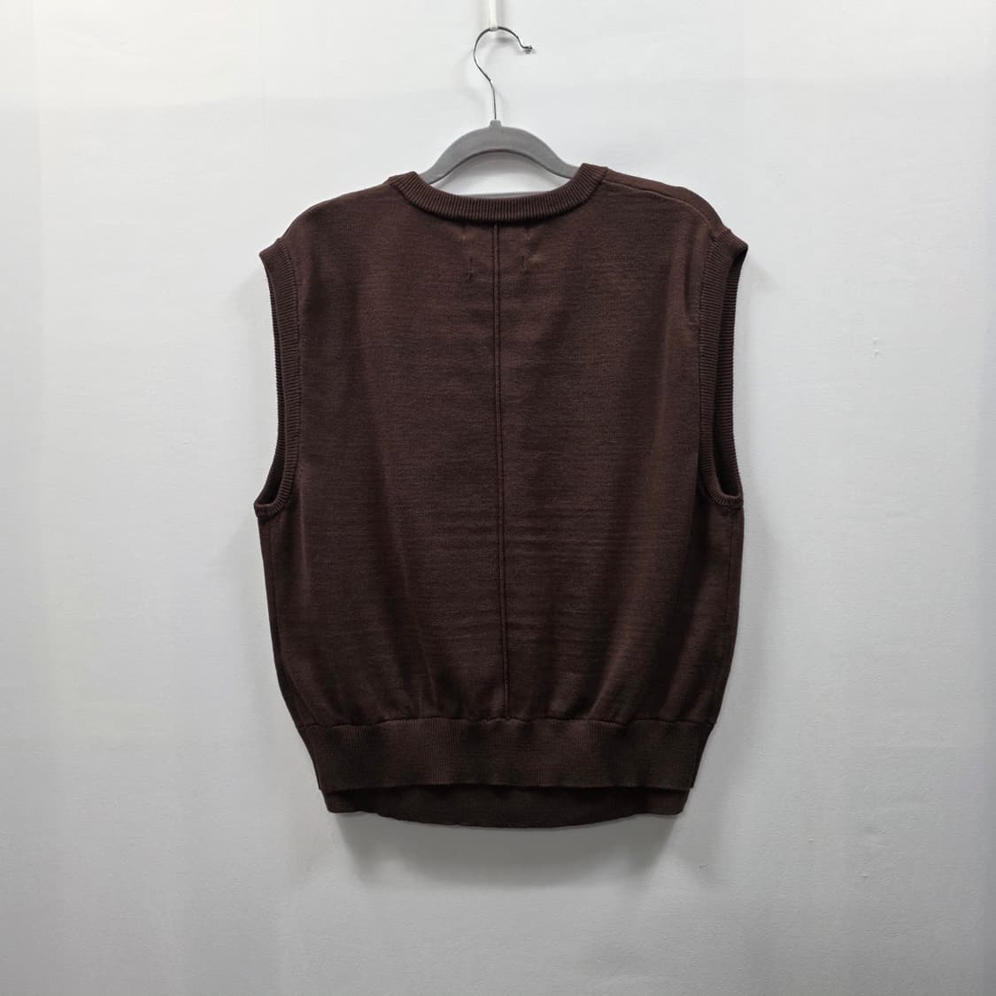 0142 [제너럴아이디어] 브이넥 니트 조끼 브라운 S 상품이미지2