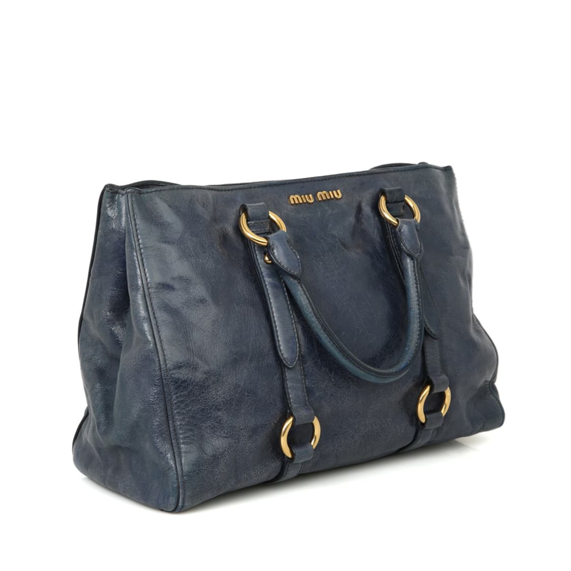 미우미우 비텔로 샤인 토트백 블루 보스턴 RN1037 상품이미지3