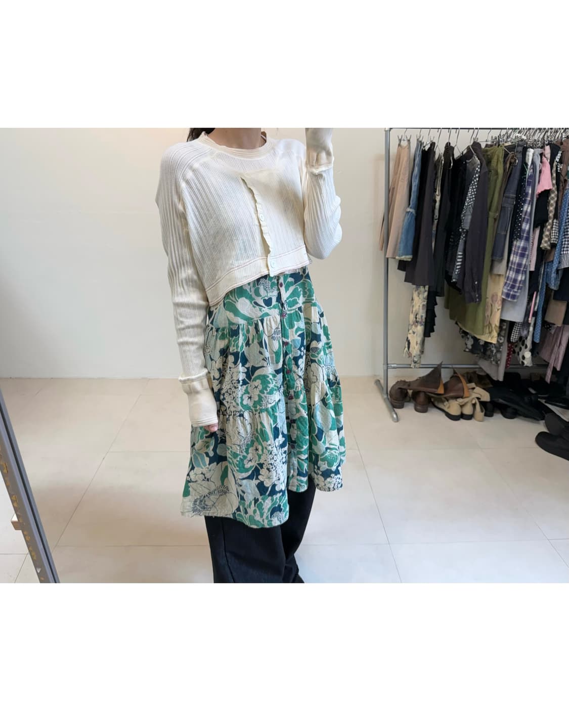 Beams boy 스웨덴 아미 롱슬리브 탑 상품이미지1