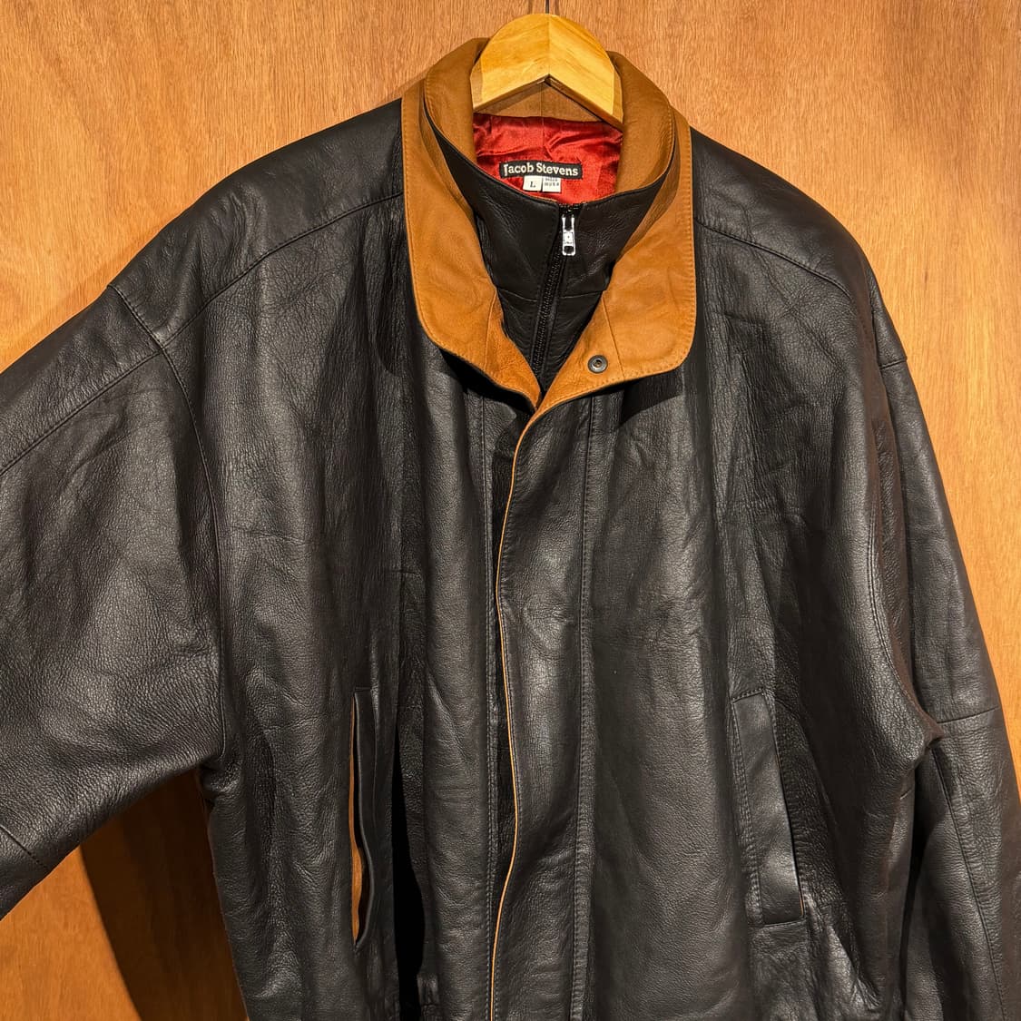 USA 제이콥 스티븐스 그레인 나파가죽 봄버 자켓 L 105~ 상품이미지9