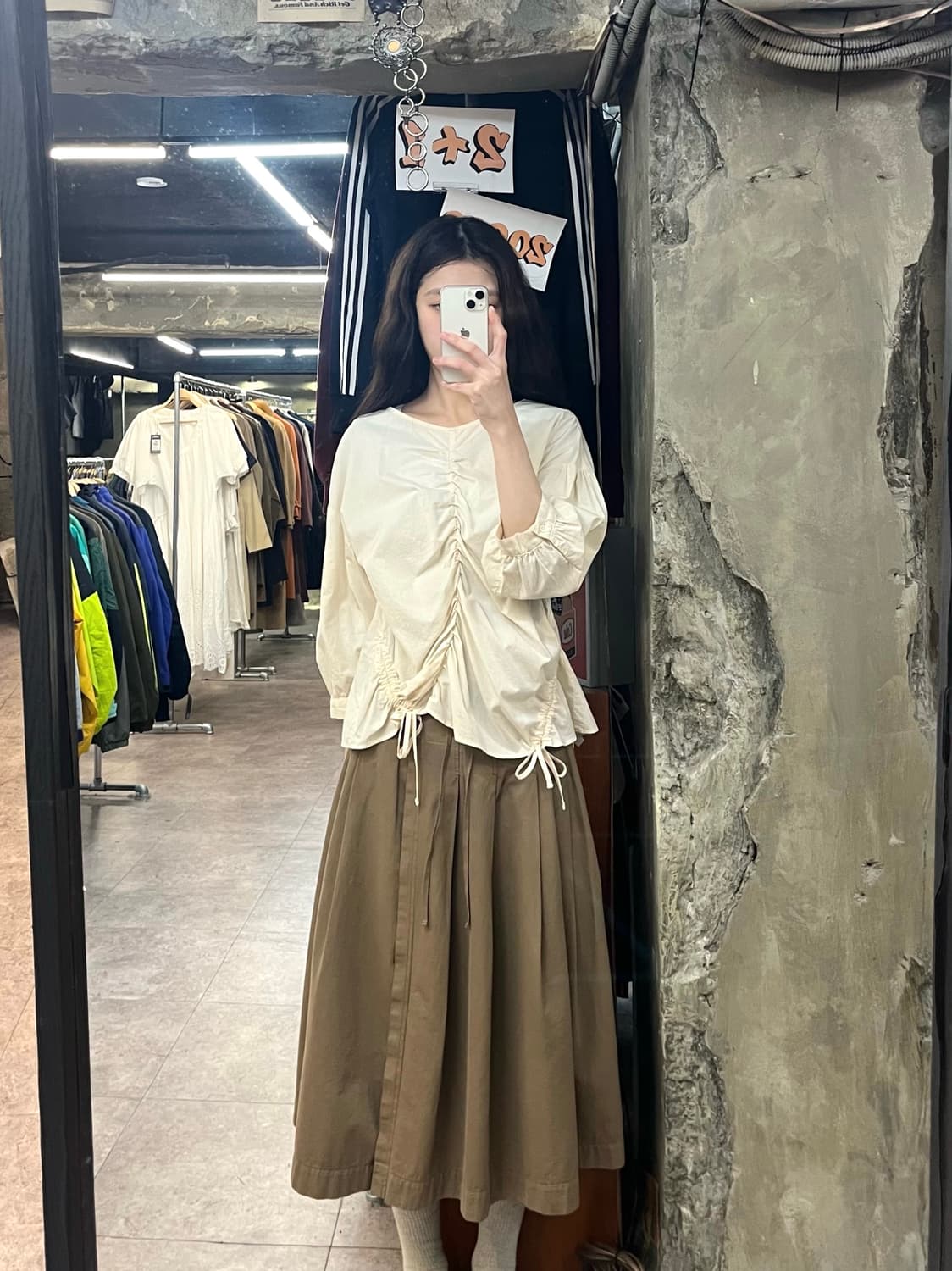 빈티지 셔링 블라우스 베이지 #csz3735 상품이미지2