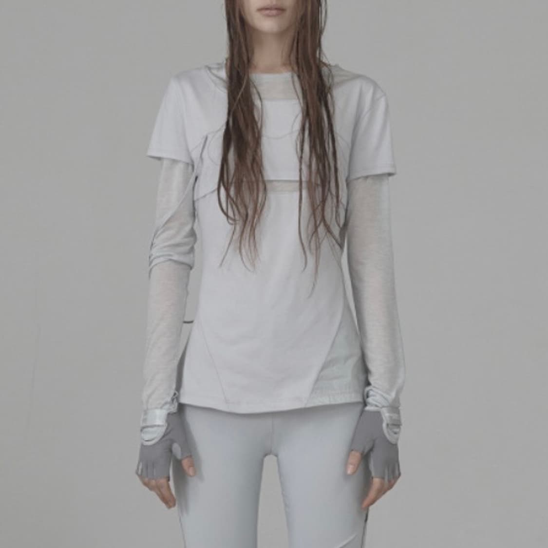 오호스 Layered Shoulder Strap Long Sleeves 상품이미지1