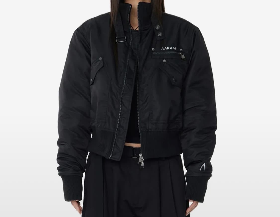 High-Neck Bomber Jacket (Black) 상품이미지2