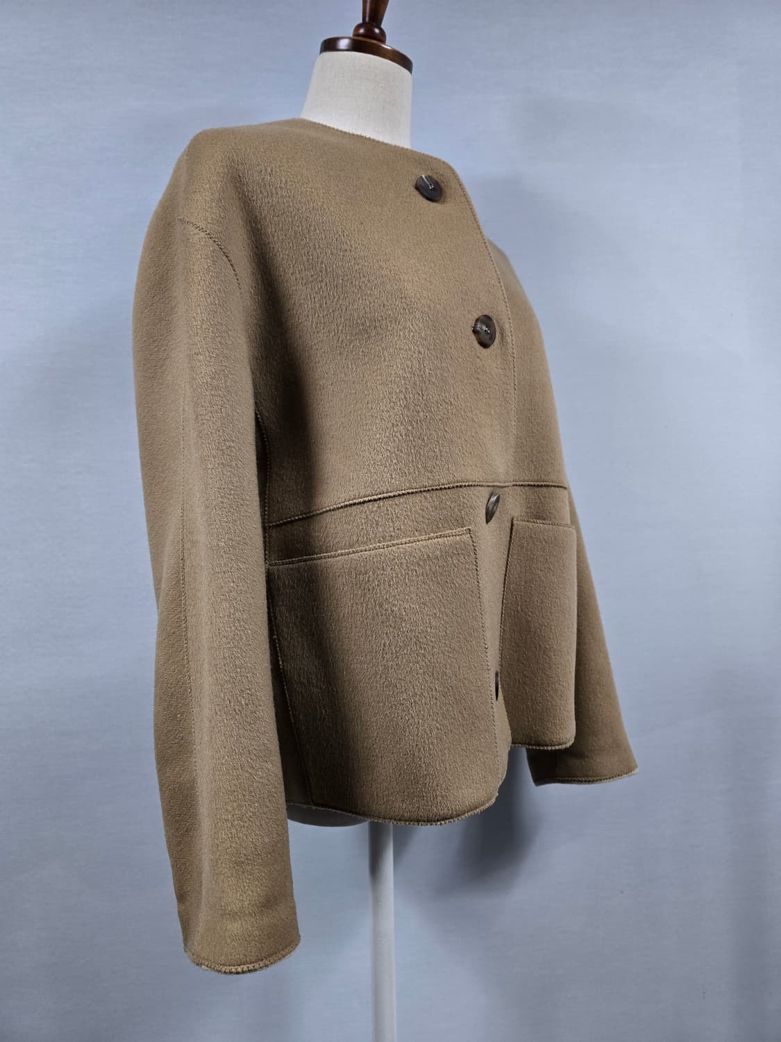 SJSJ 한섬 라마 모 캐시미어 하프 숏 코트 상품이미지7