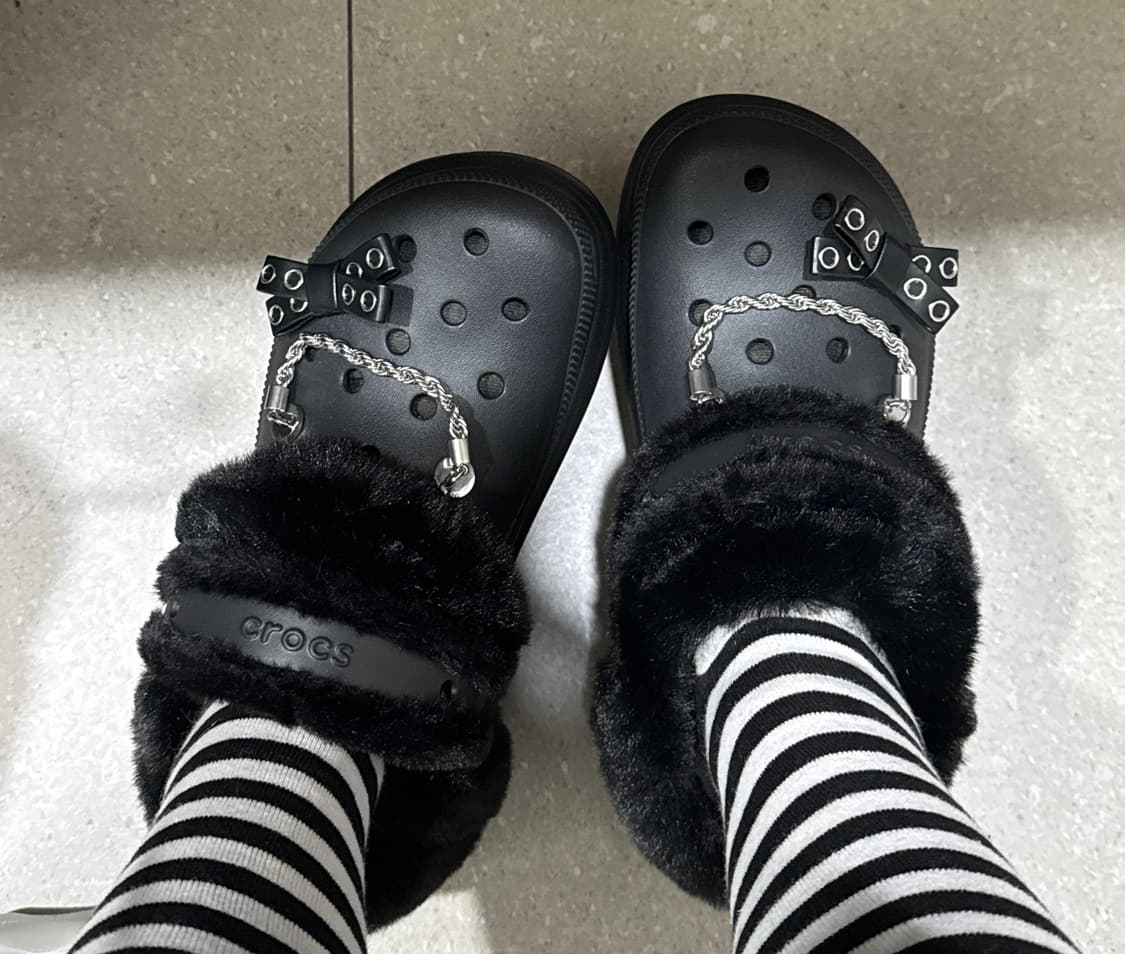 베이 라인드 클로그 크록스 240 (잠깐 1회 착용) 일본 갸루 상품이미지2