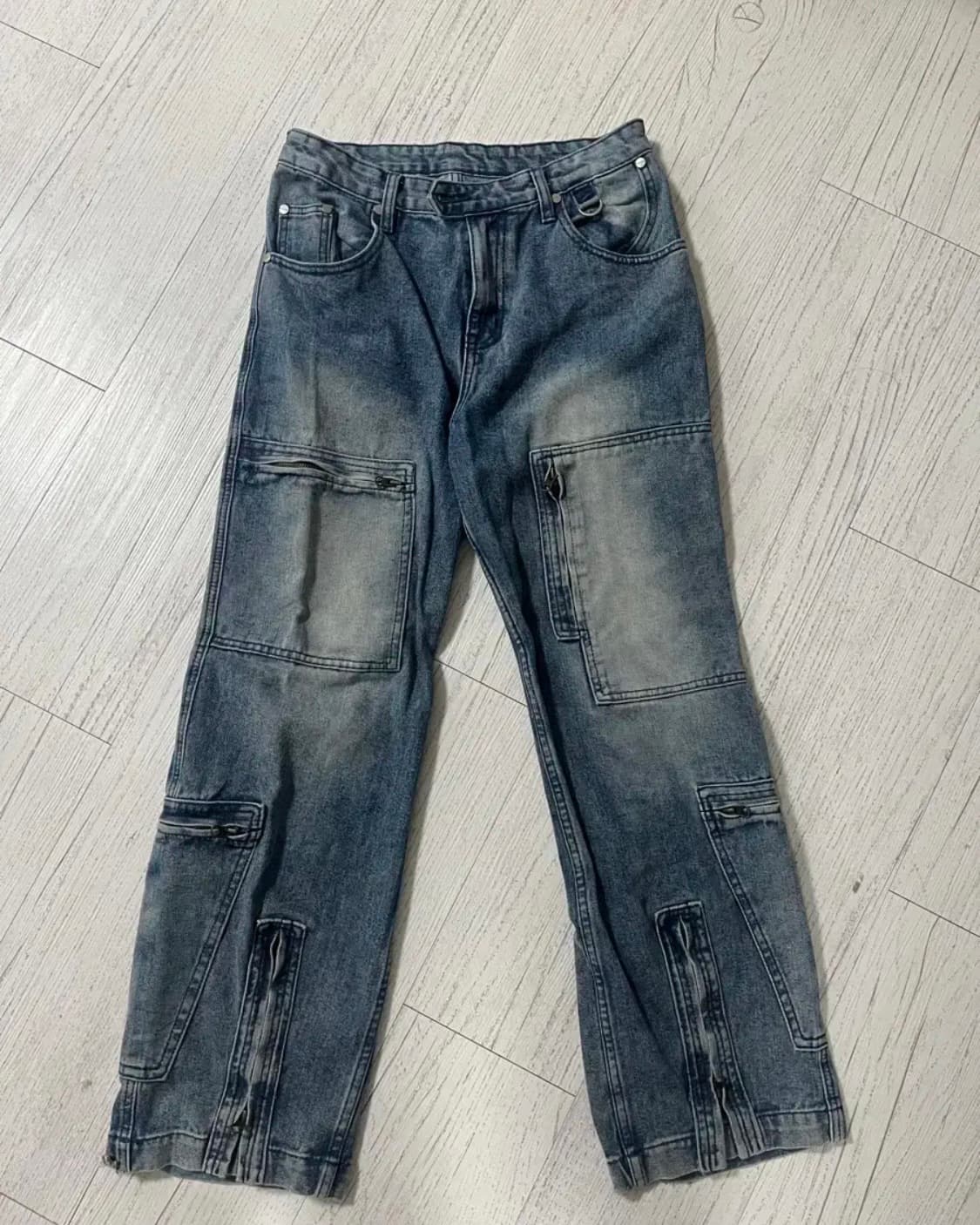 더바이닐하우스 플라이드 데님 팬츠 블루 상품이미지1